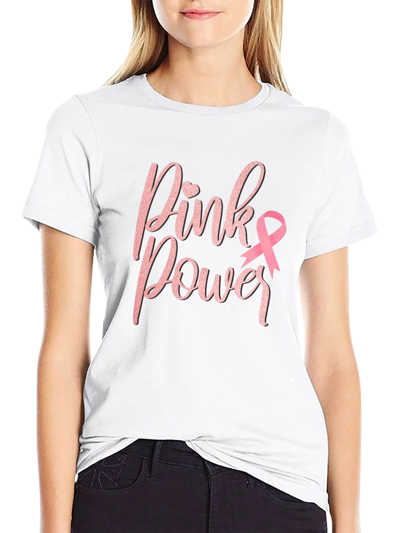Pink Power Breast Cancer Awareness T-Shirt