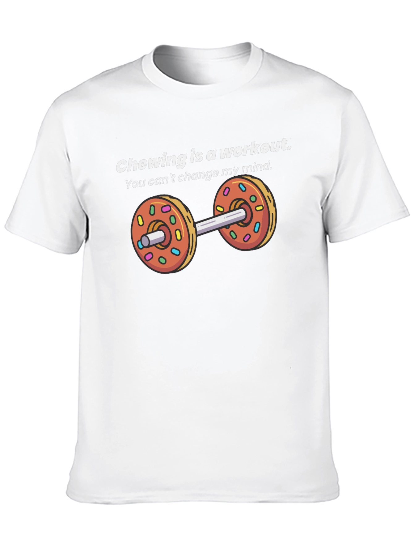 Chewing Workout Donut Dumbbell T-Shirt