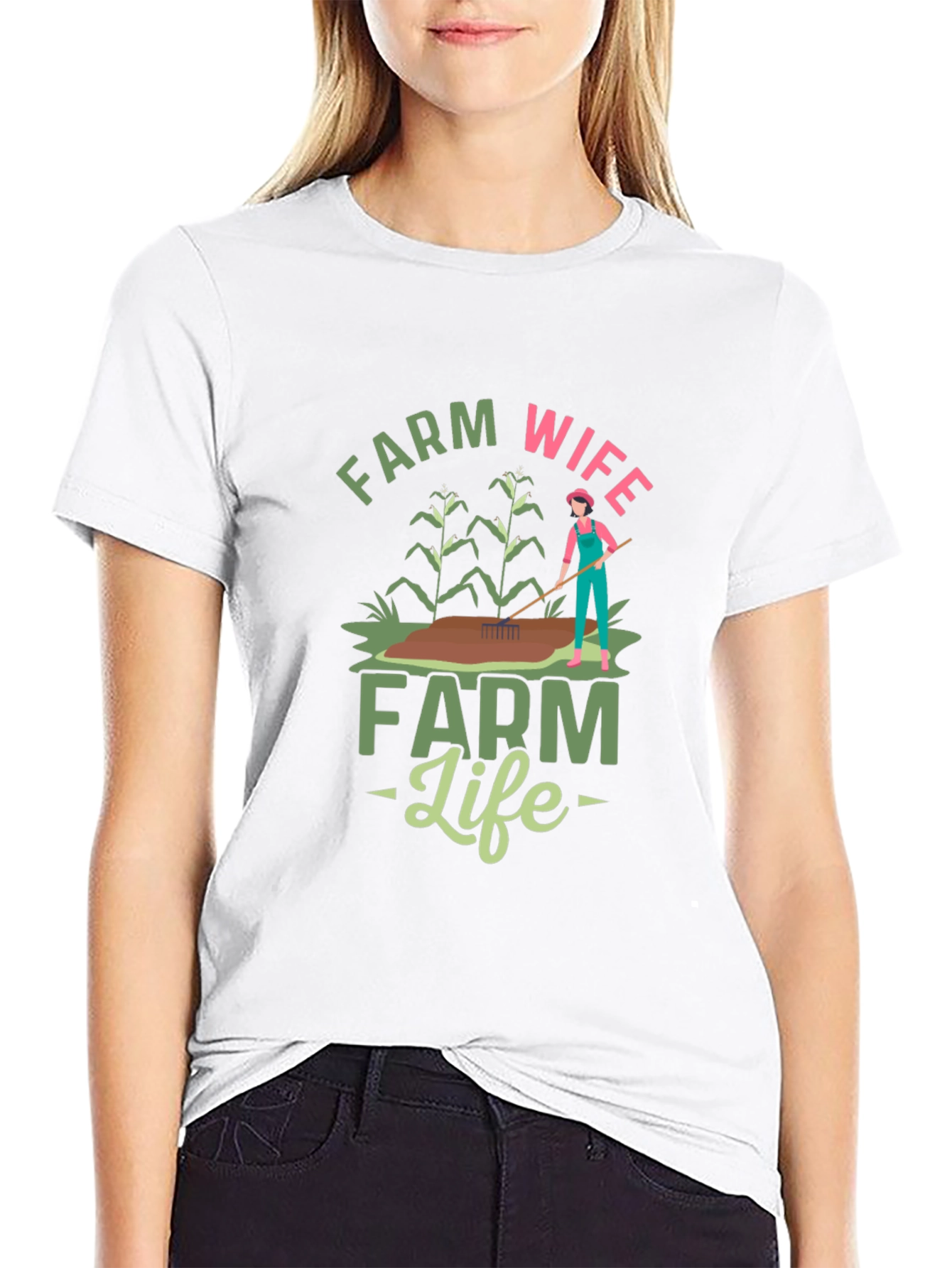 Farm Wife Farm Life Black T-Shirt
