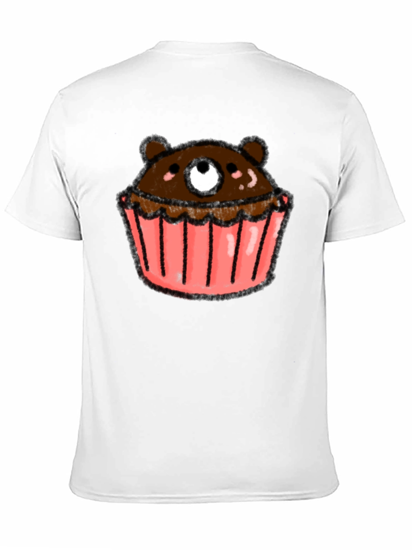 Bear Cupcake Graphic Tee - Black Cotton T-Shirt