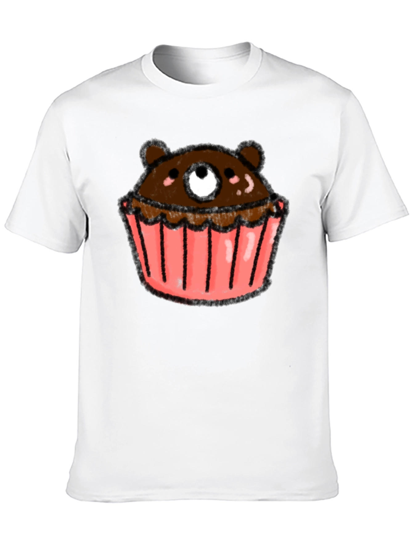 Bear Cupcake Graphic Tee - Black Cotton T-Shirt