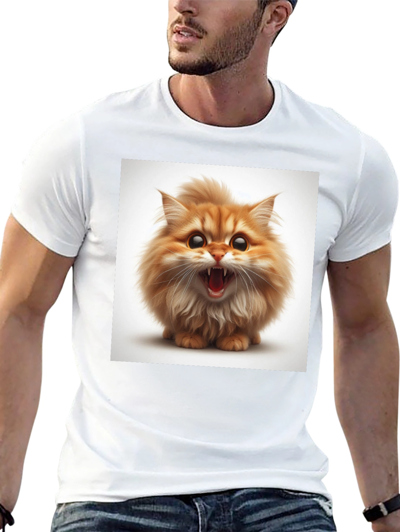 Angry Kitten Black T-Shirt
