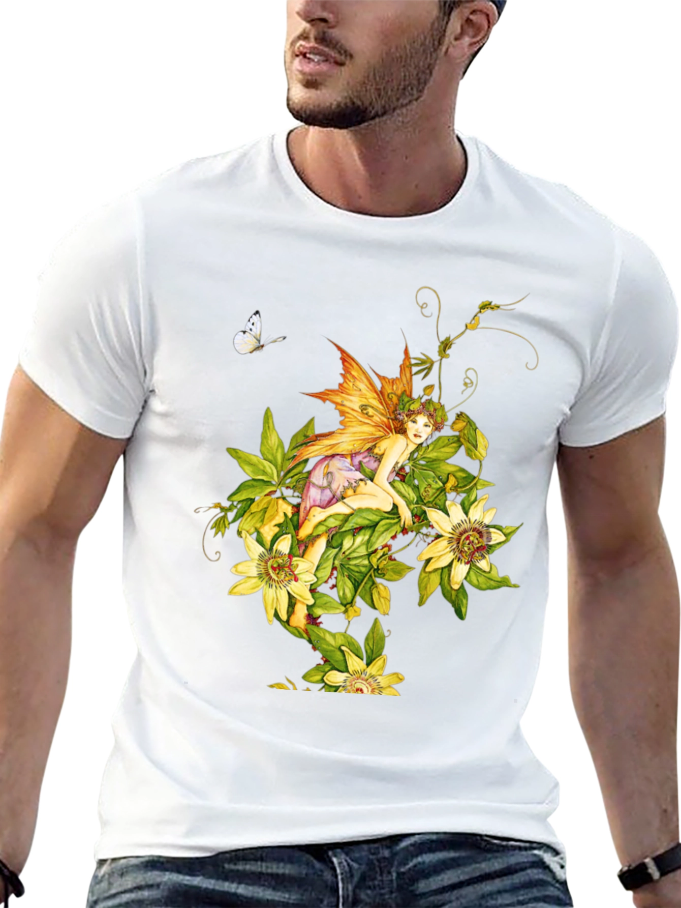 Floral Fairy Graphic Tee - Unique Design