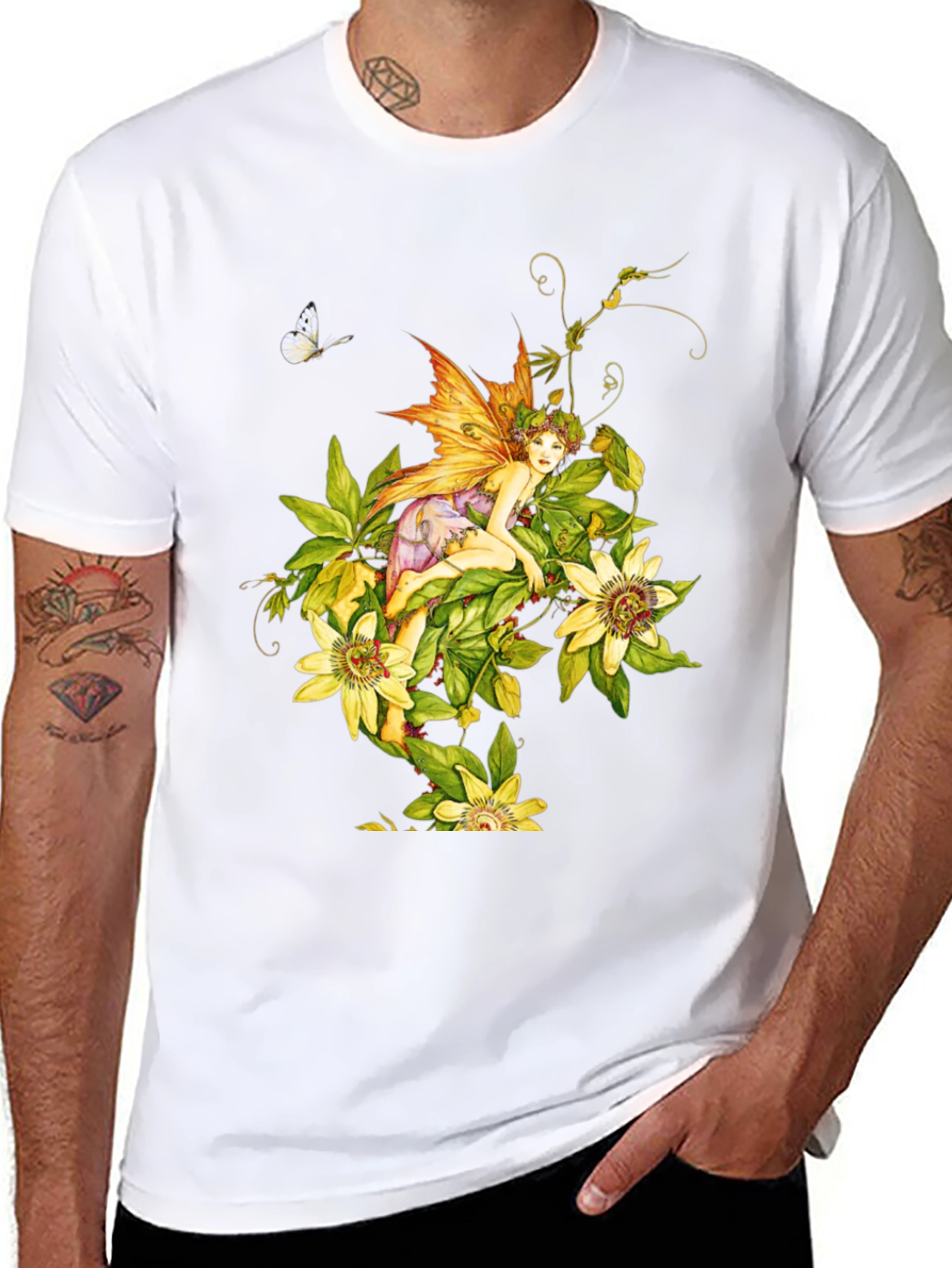 Floral Fairy Graphic Tee - Unique Design