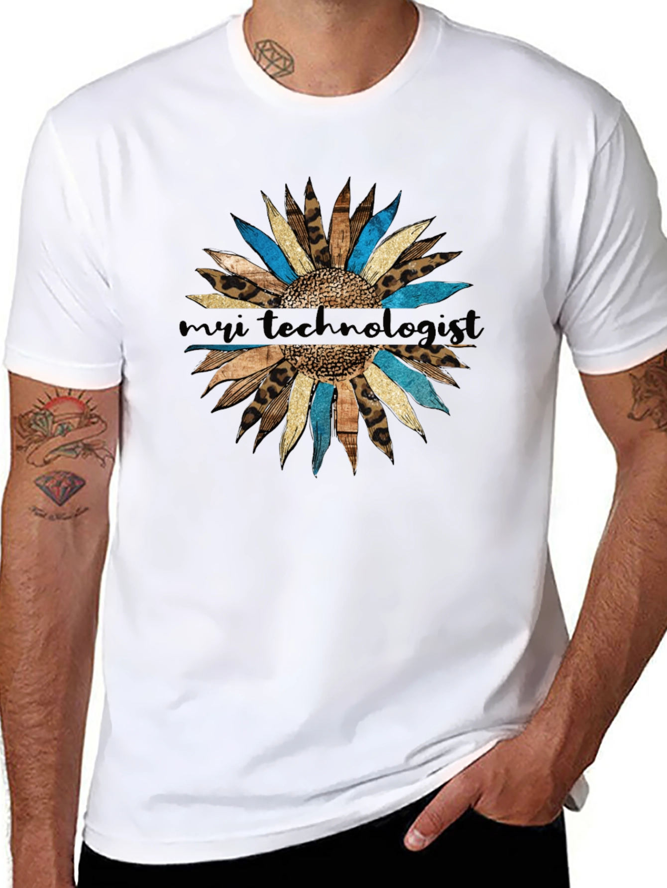 My Tech Leopard Sunflower T-Shirt