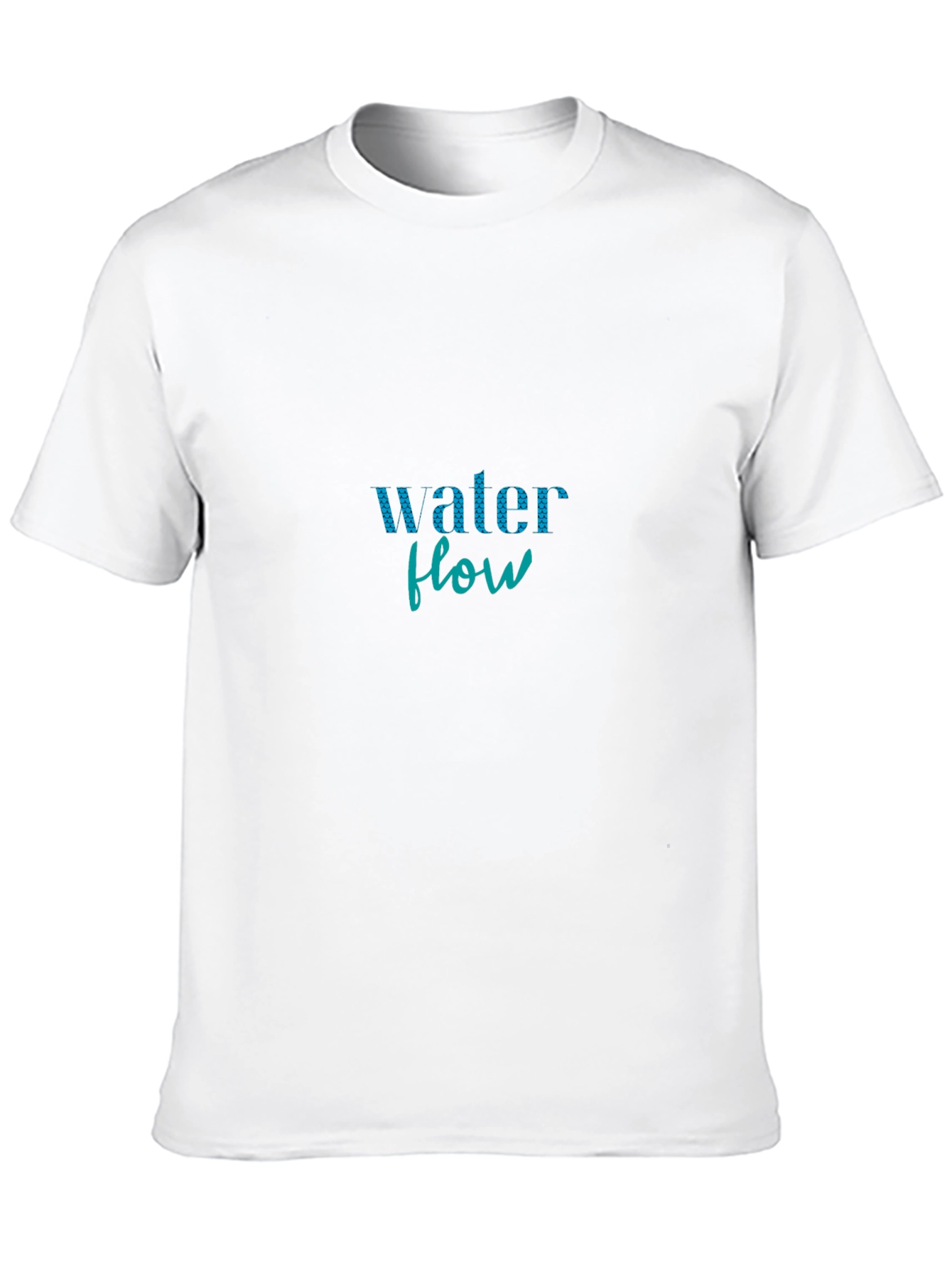 Water Flow Graphic Print Black T-Shirt