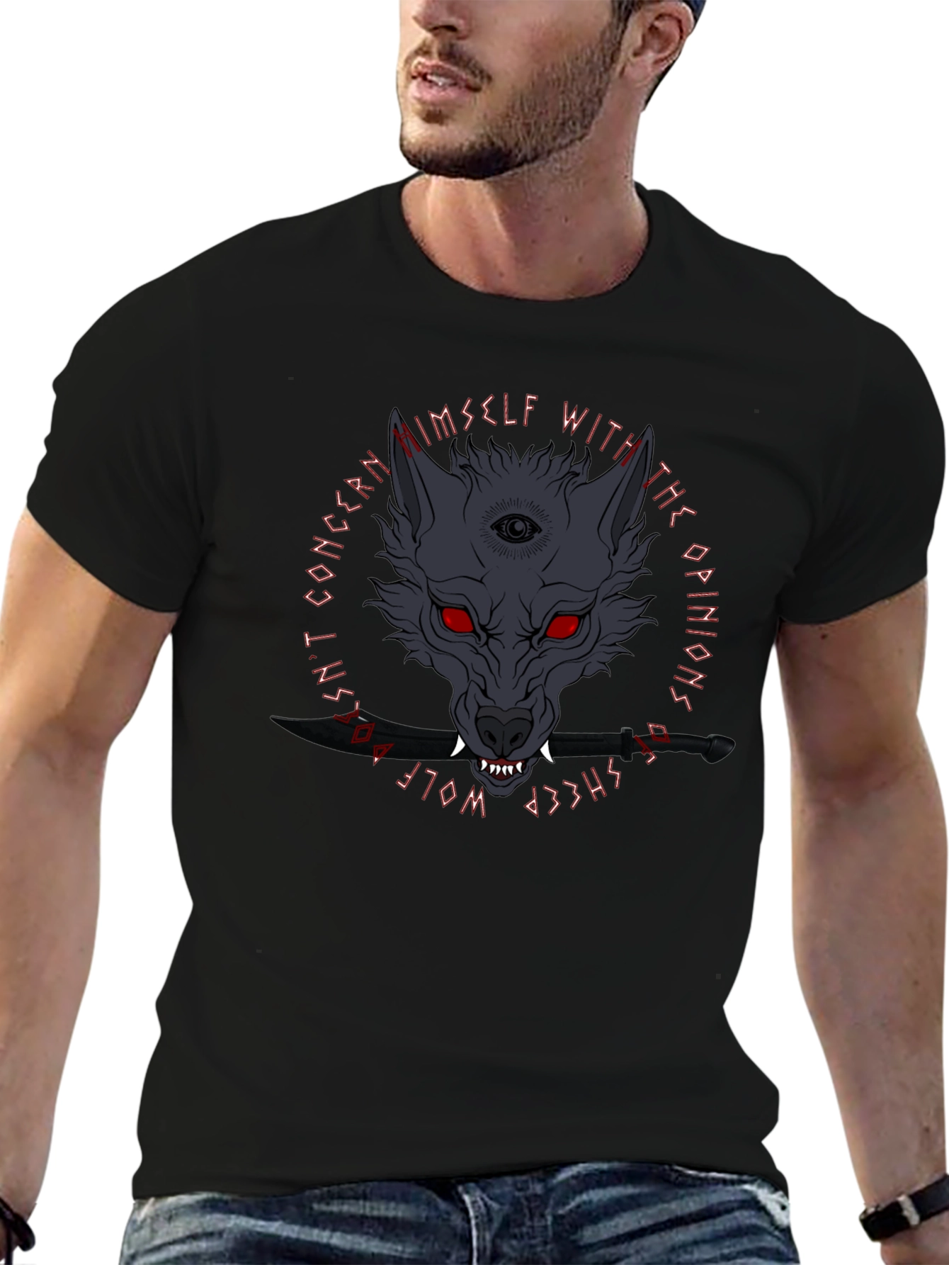 Wolf Graphic Print T-Shirt - Edgy & Unique