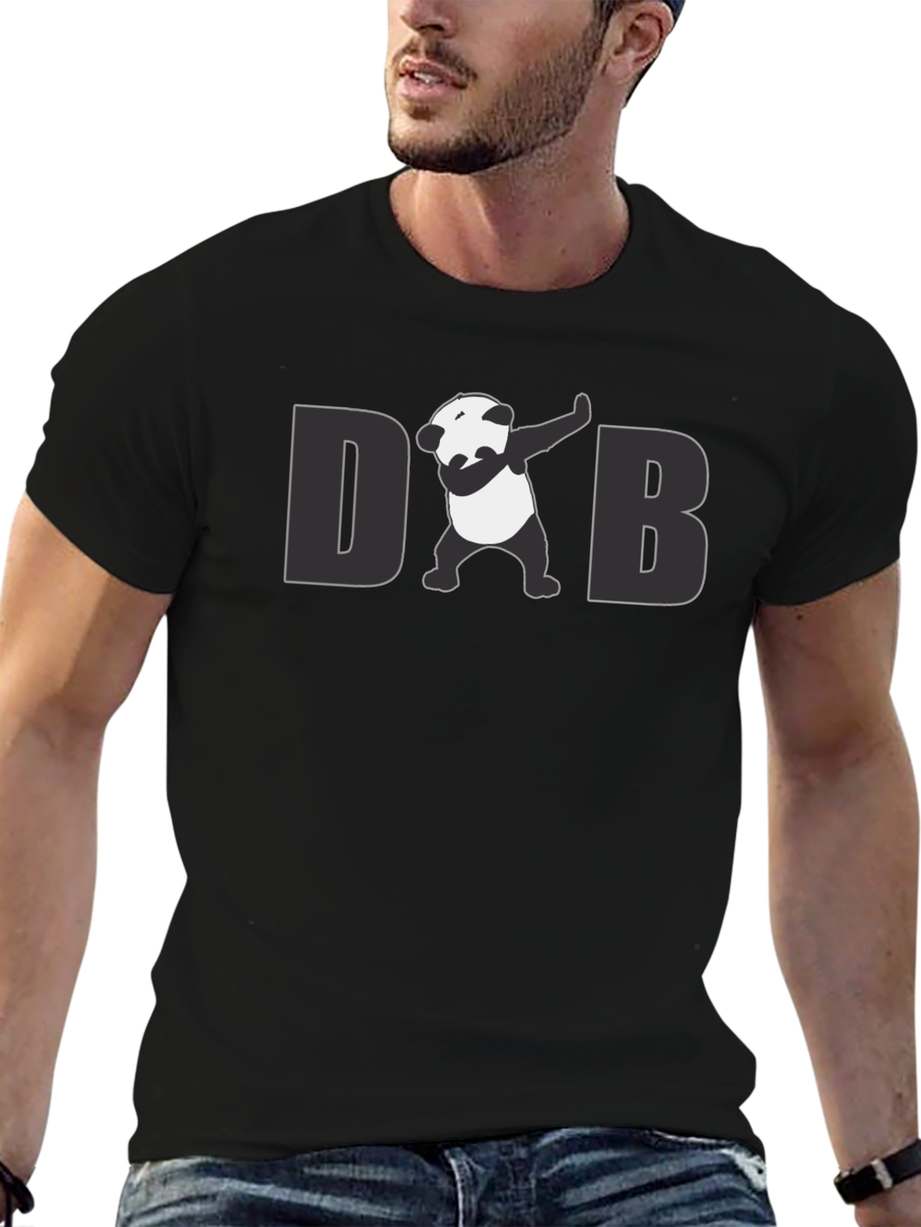 Dabbing Panda Graphic Tee - Cool Mens Black T-Shirt