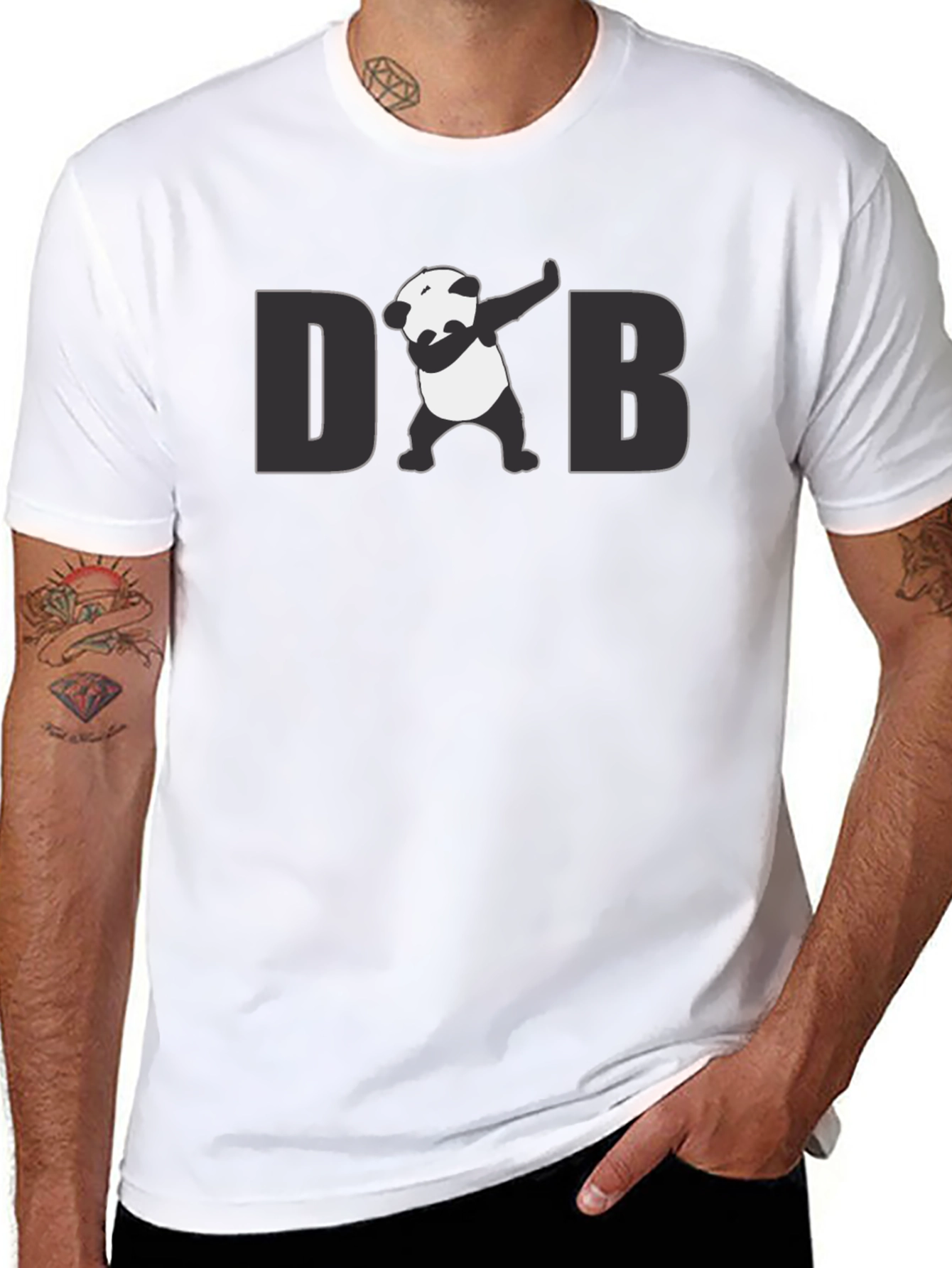 Dabbing Panda Graphic Tee - Cool Mens Black T-Shirt