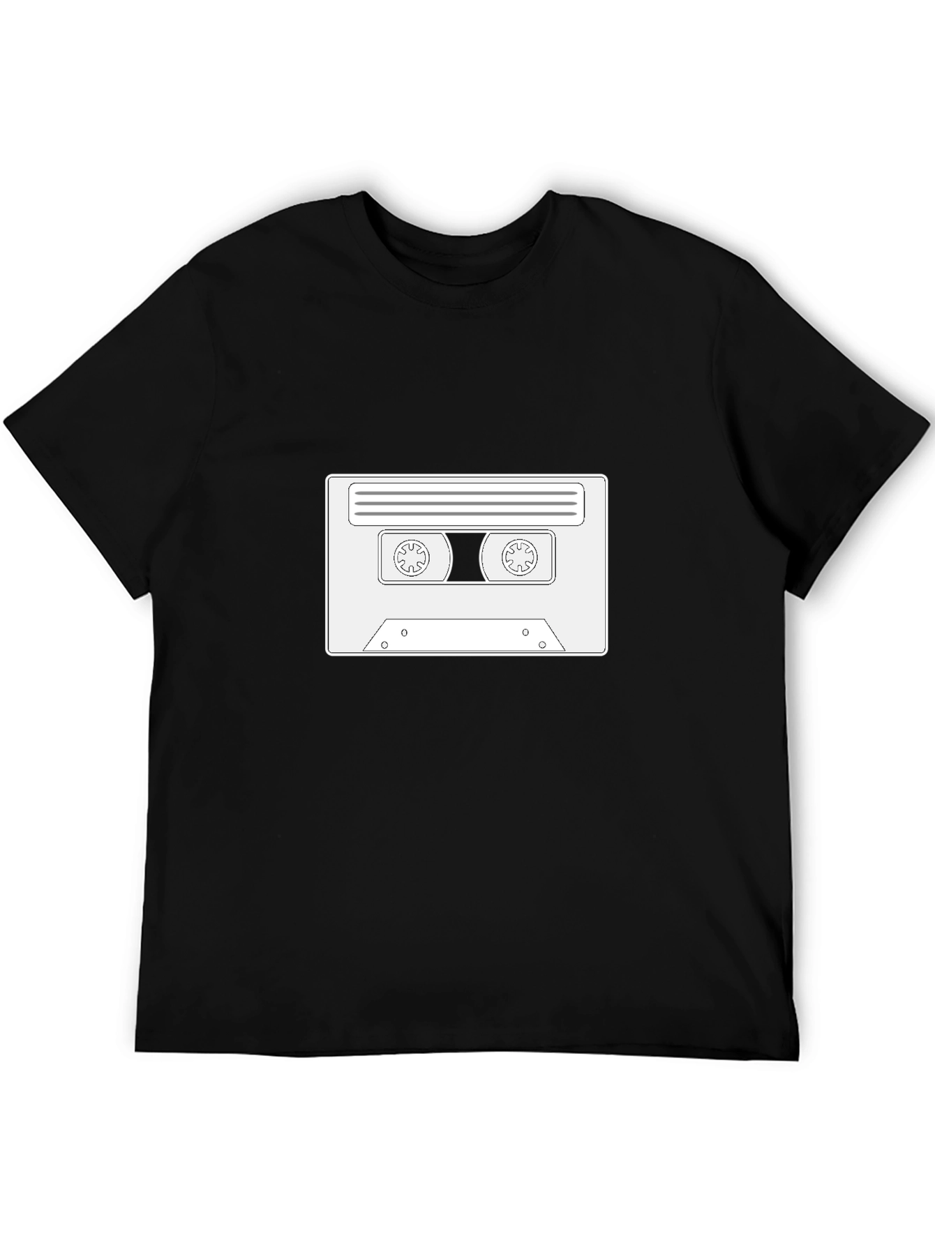 Retro Cassette Tape Graphic T-Shirt - Black