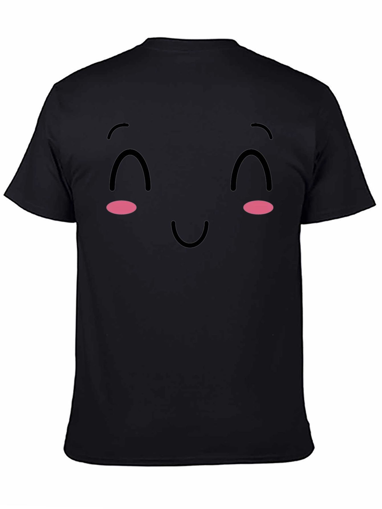 Cute Kawaii Face Black T-Shirt