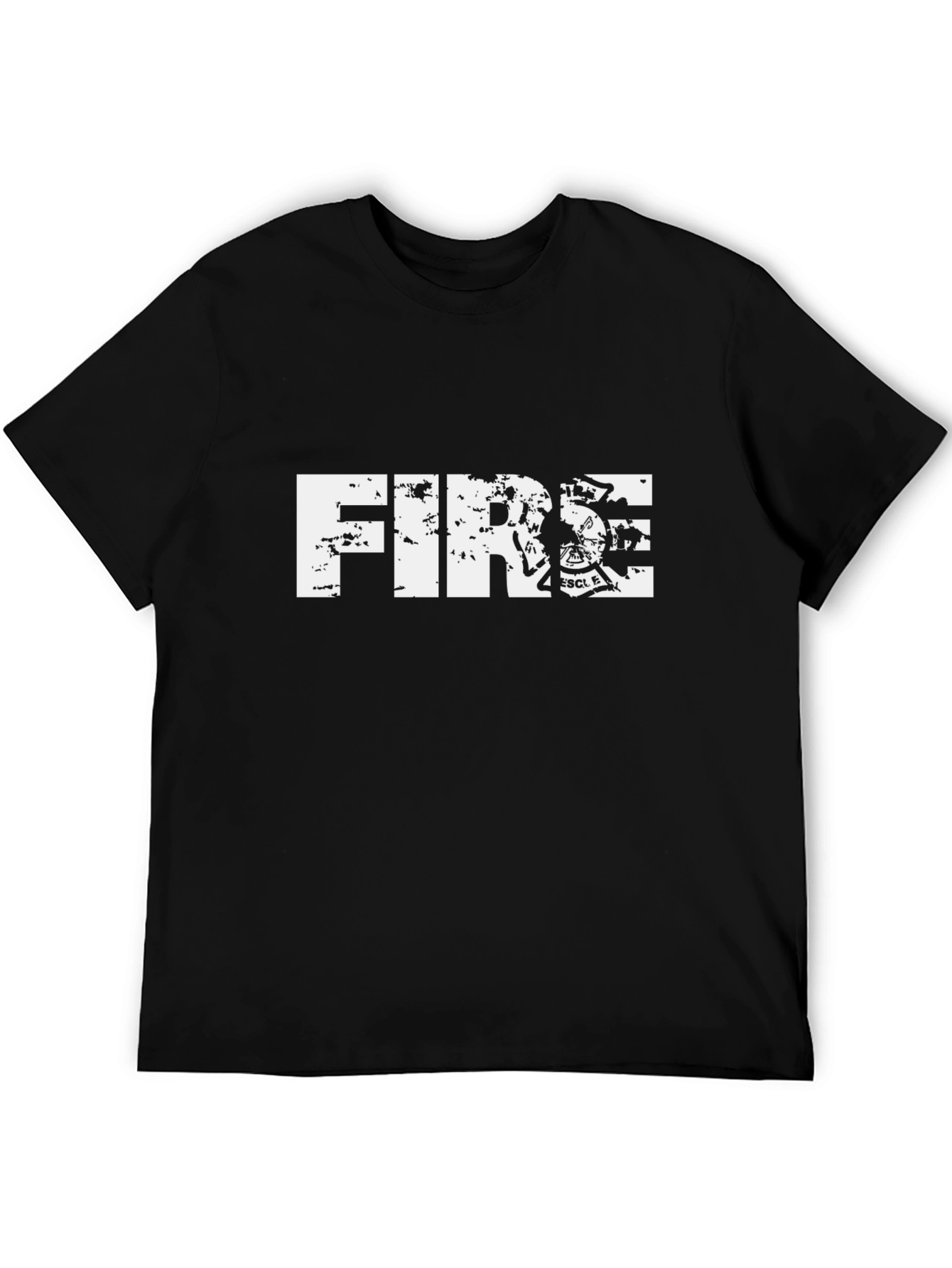 Firefighter Rescue Graphic Black T-Shirt