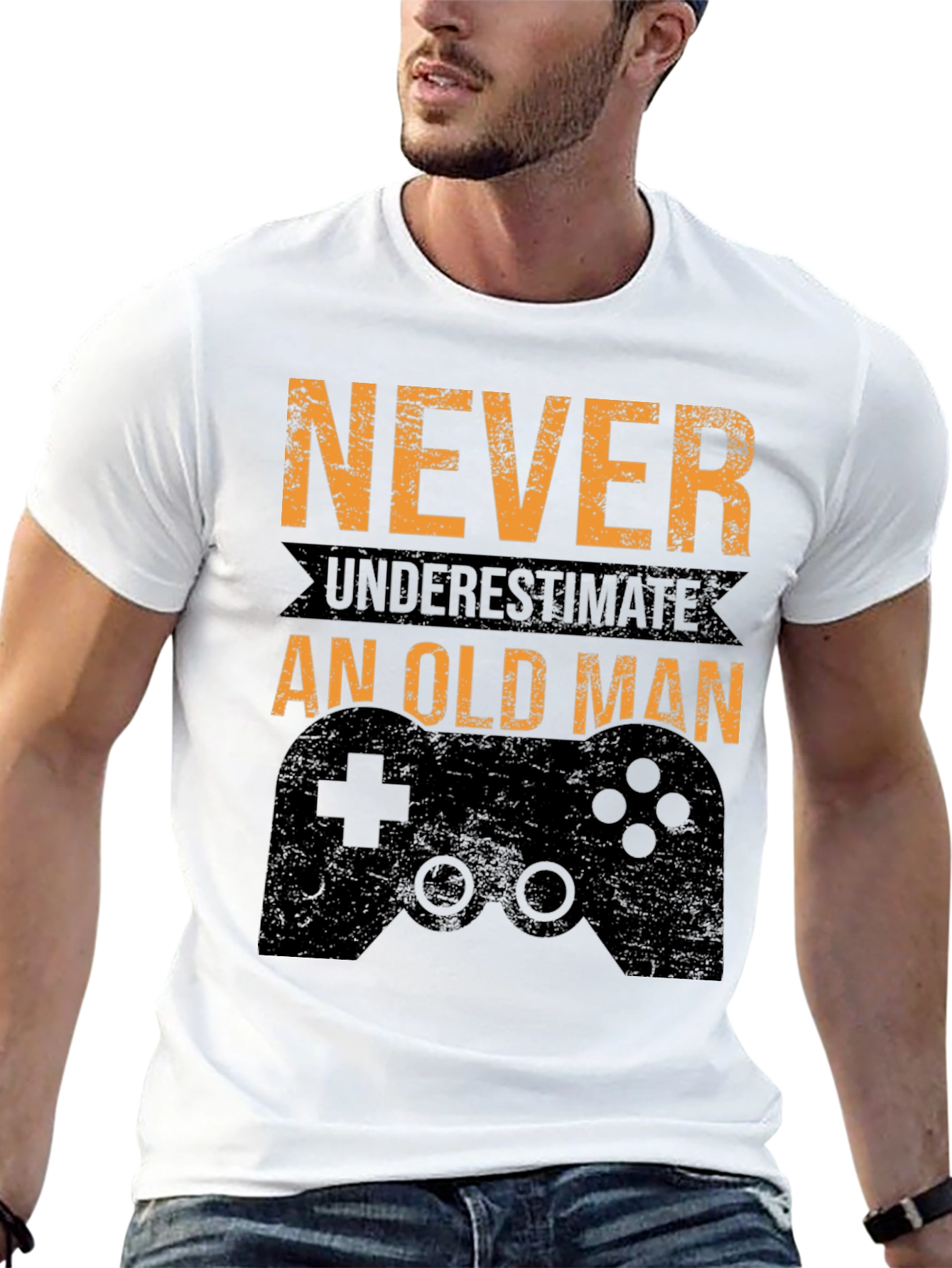 Never Underestimate an Old Man Gamer T-Shirt