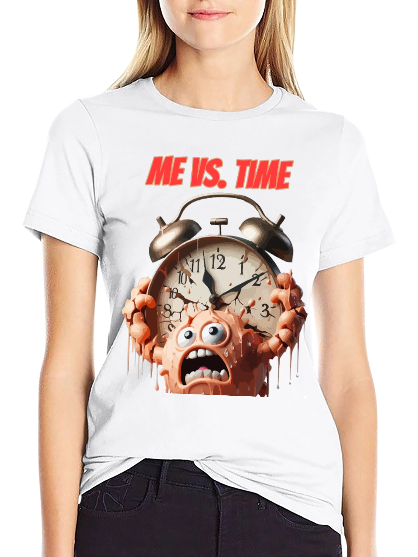 Me Vs. Time Graphic T-Shirt - Black