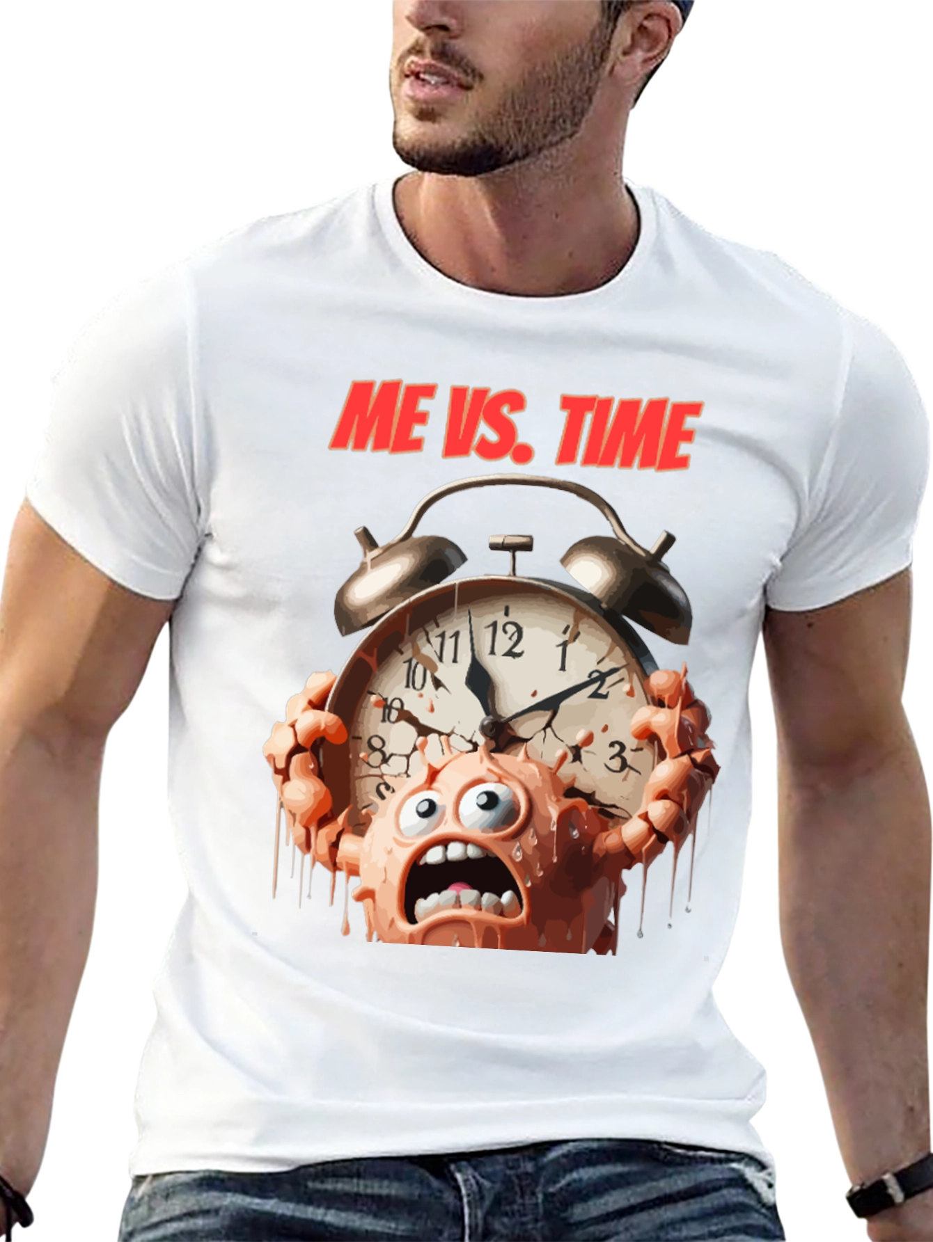 Me Vs. Time Graphic T-Shirt - Black