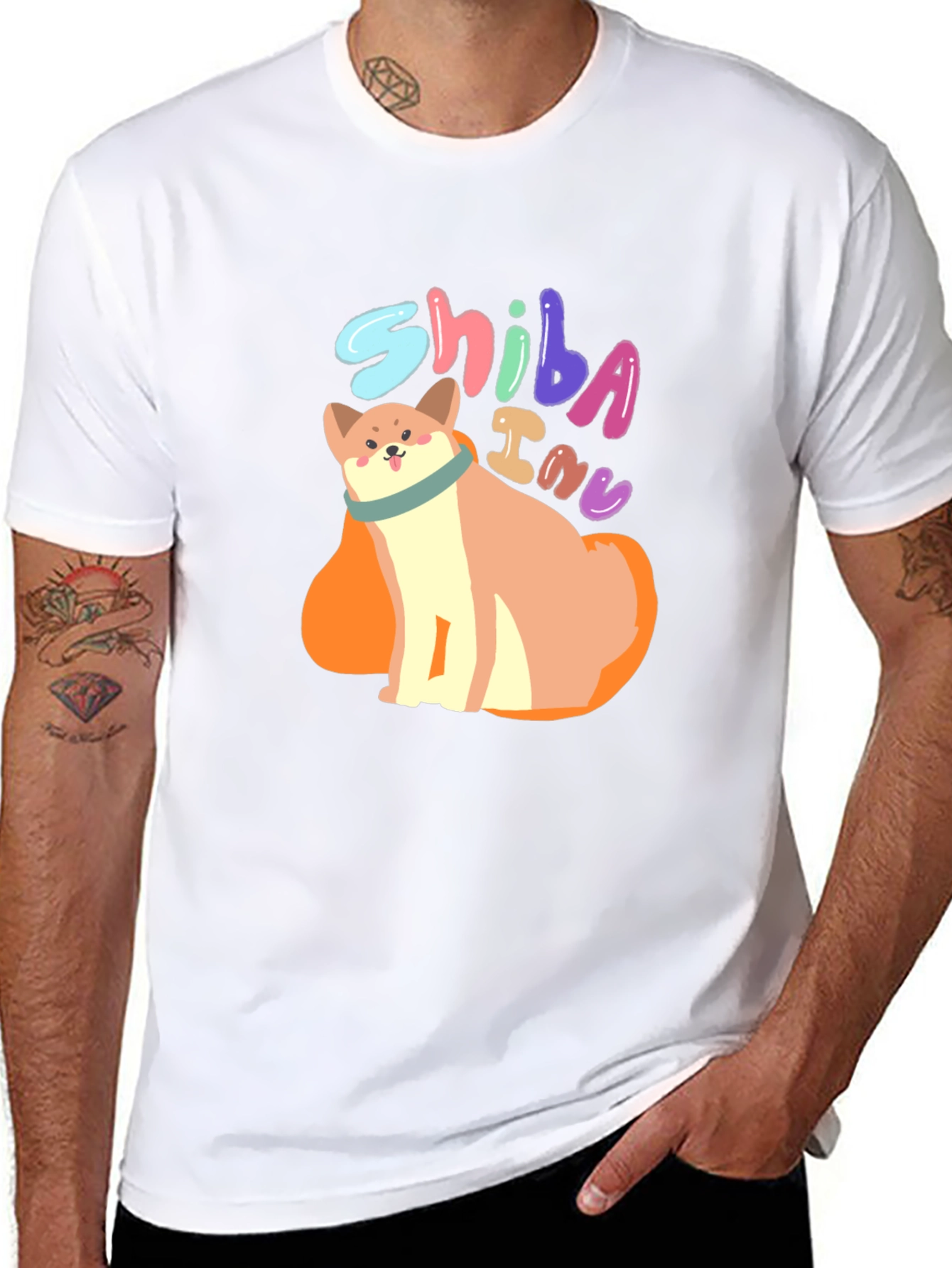 Shiba Inu Dog Graphic Tee - Unisex Black T-Shirt