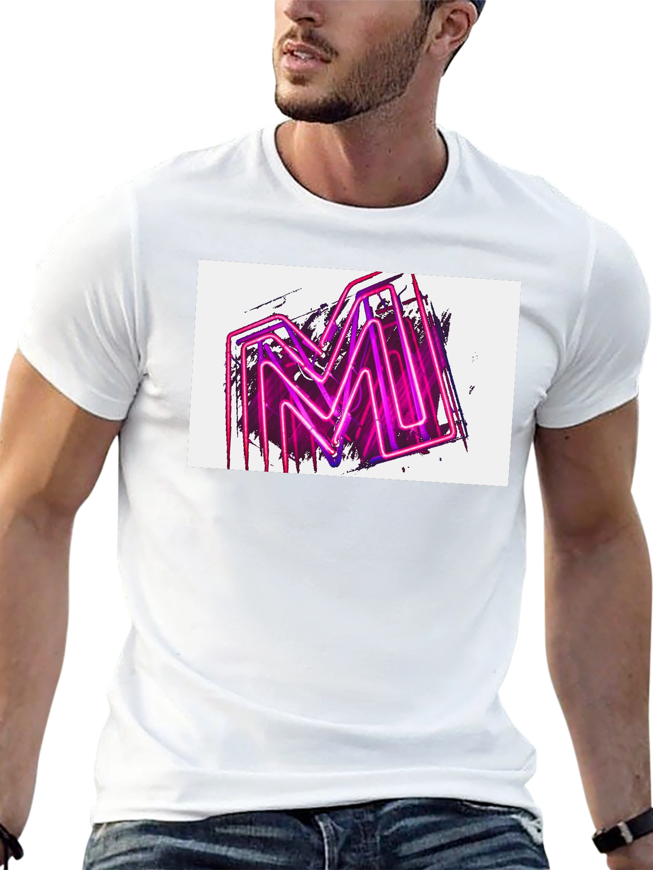 Neon M Graphic Black T-Shirt