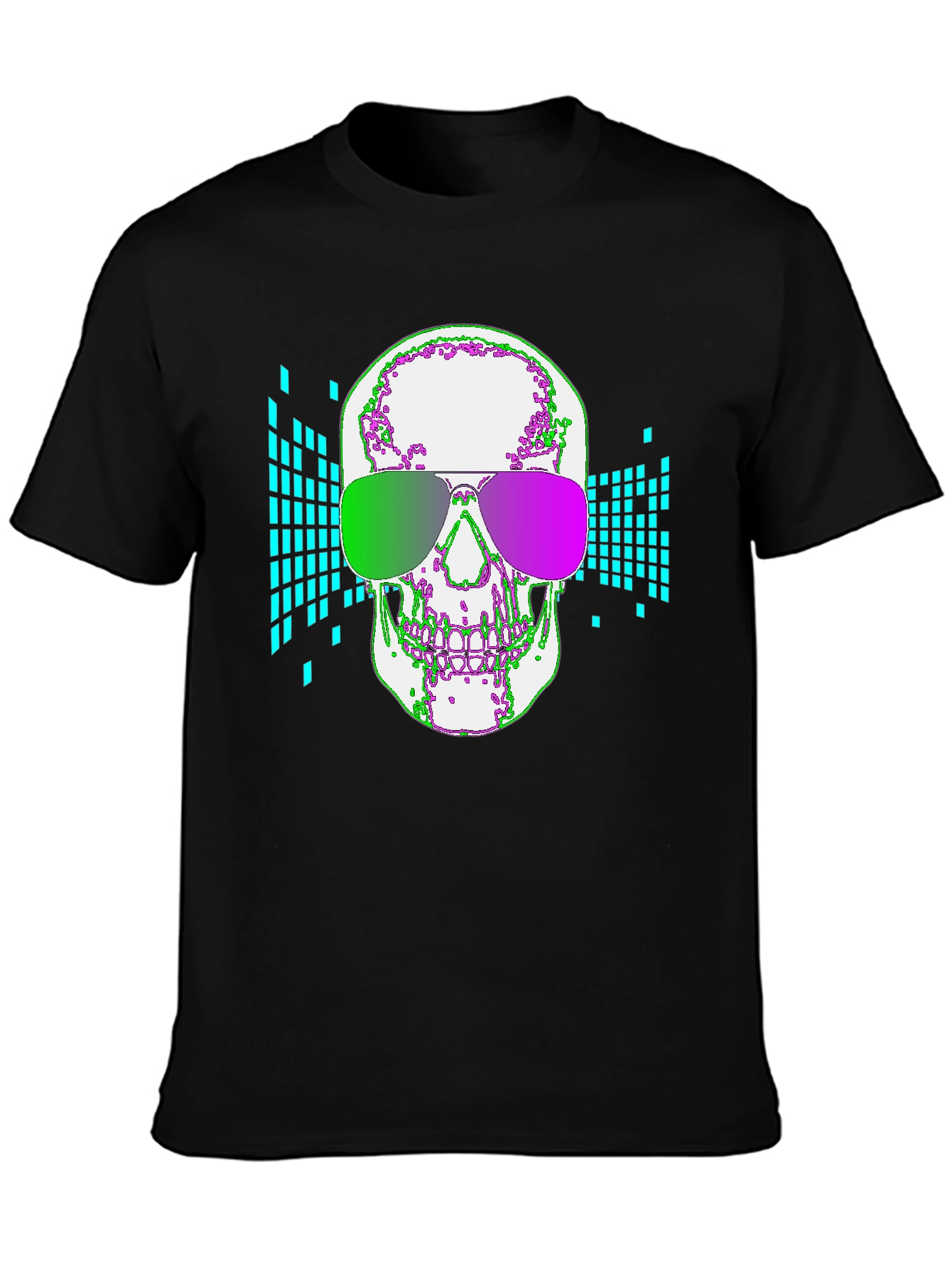 Neon Skull Graphic T-Shirt