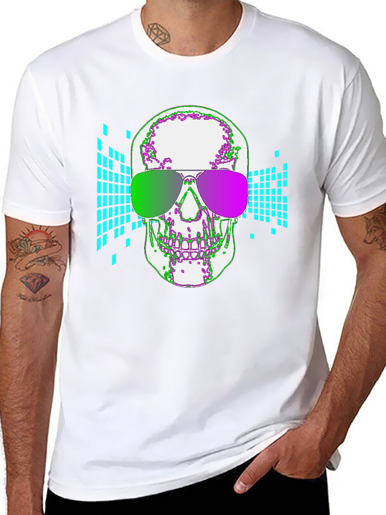 Neon Skull Graphic T-Shirt