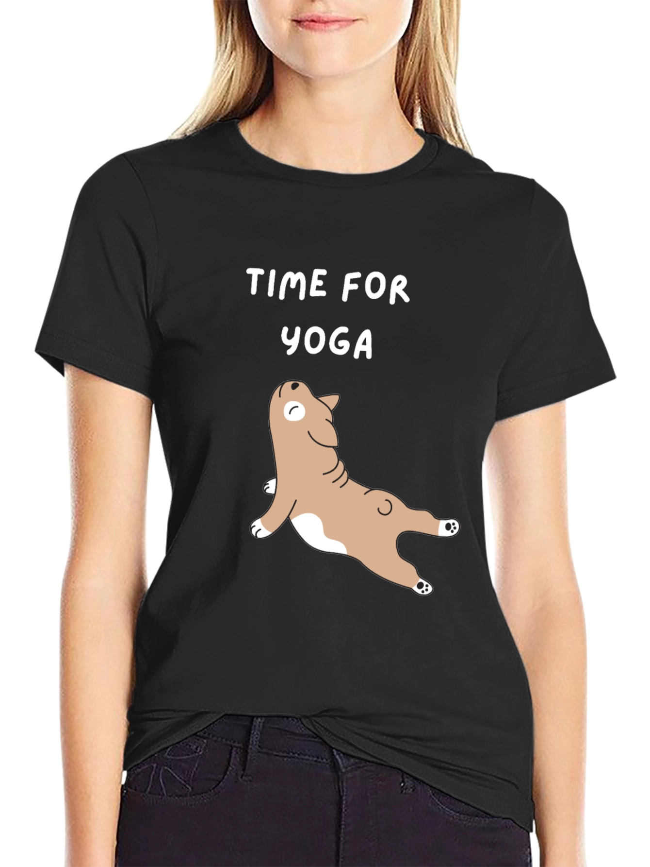 Time for Yoga T-Shirt - Cute Dog Design