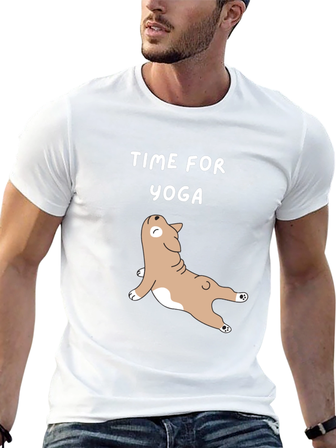 Time for Yoga T-Shirt - Cute Dog Design