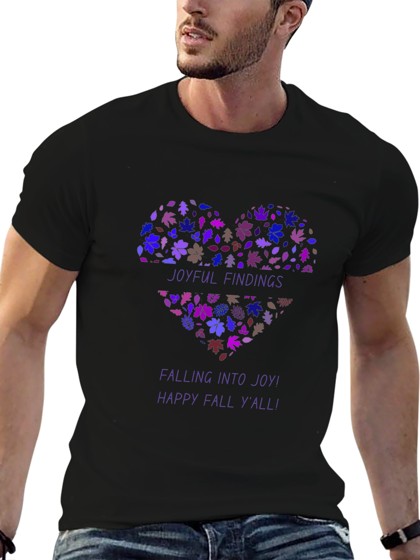 Joyful Fall Heart Graphic Tee - Stylish Autumn Shirt