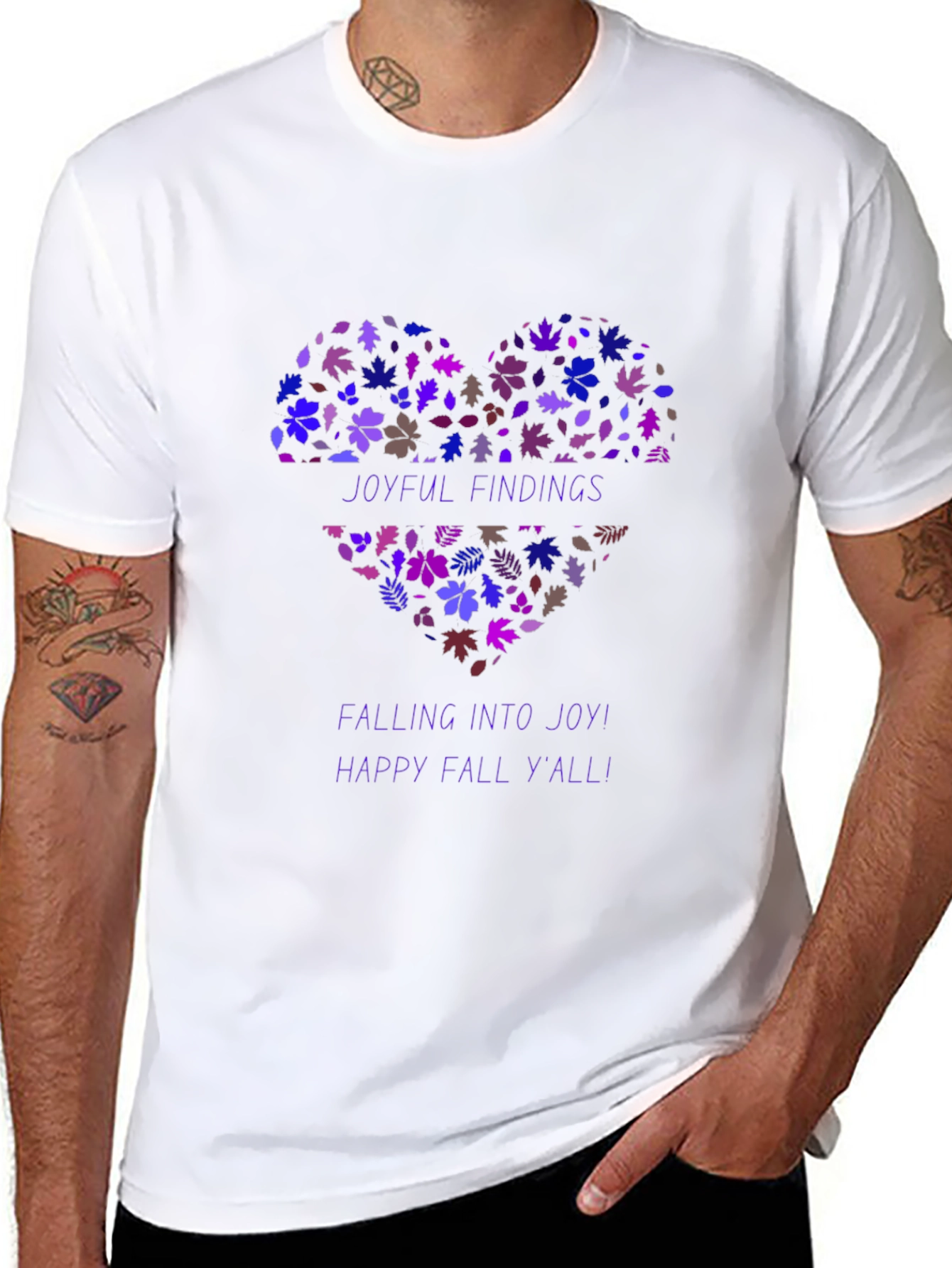 Joyful Fall Heart Graphic Tee - Stylish Autumn Shirt