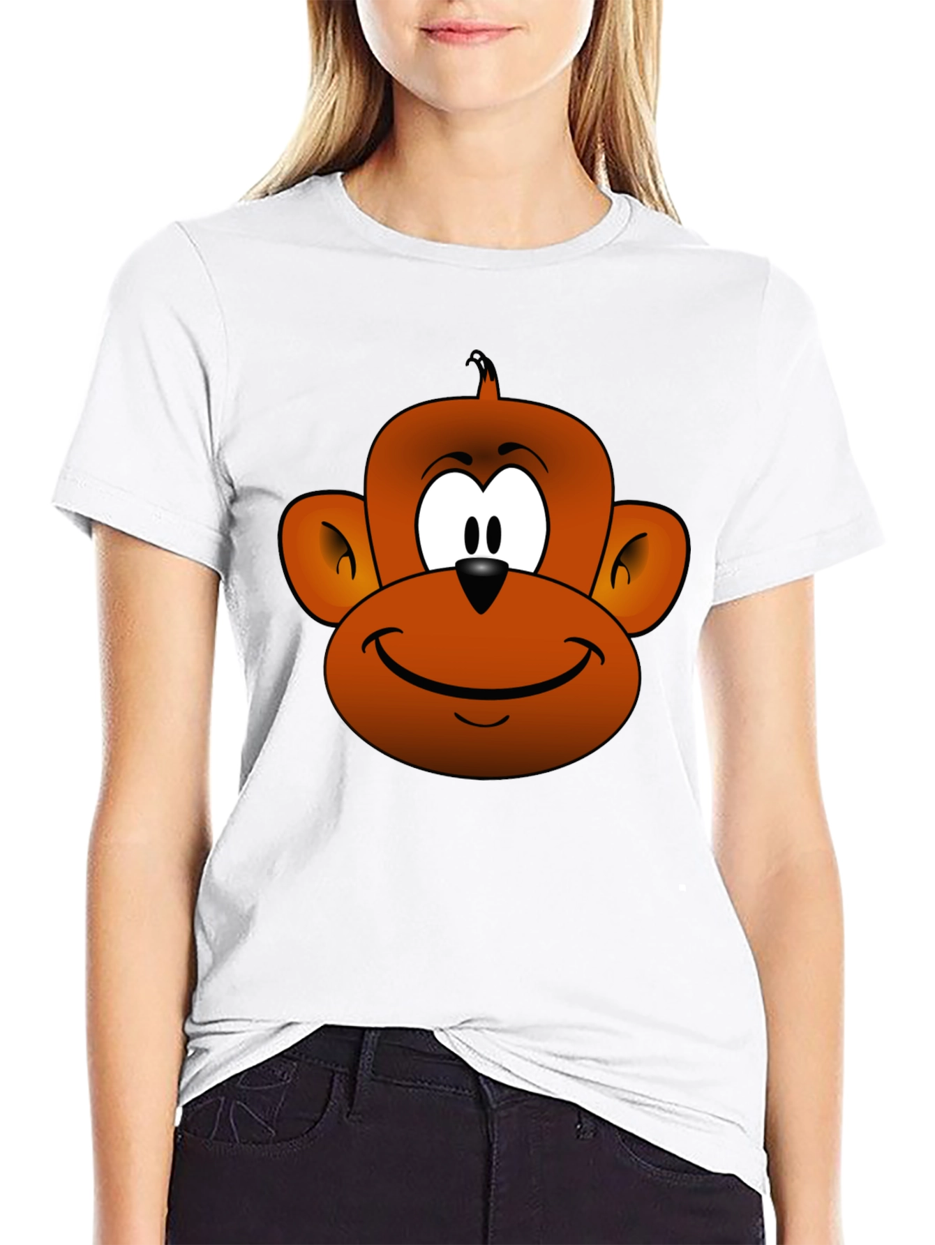 Cartoon Monkey Graphic Tee - Fun Novelty T-Shirt