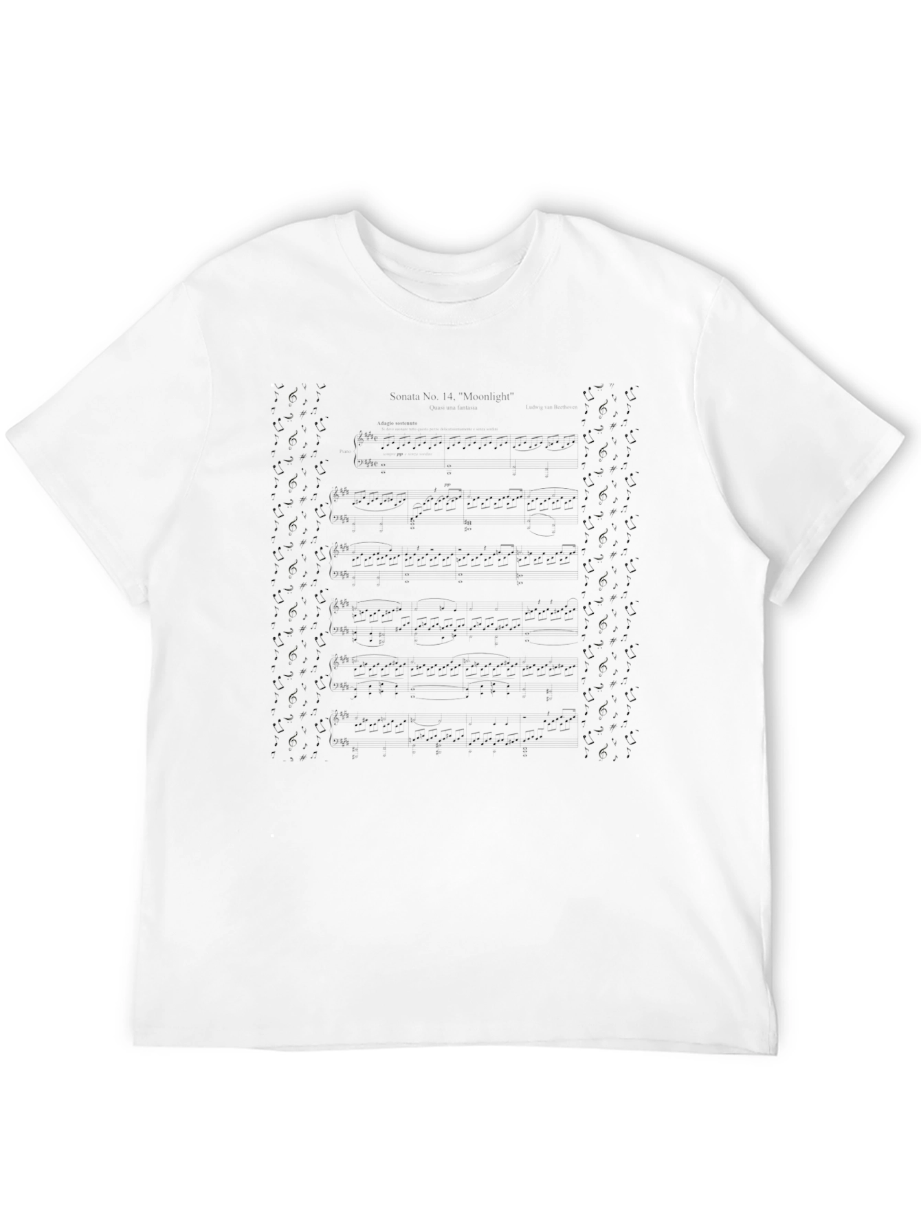 Musical Notes T-Shirt - Black Casual Tee