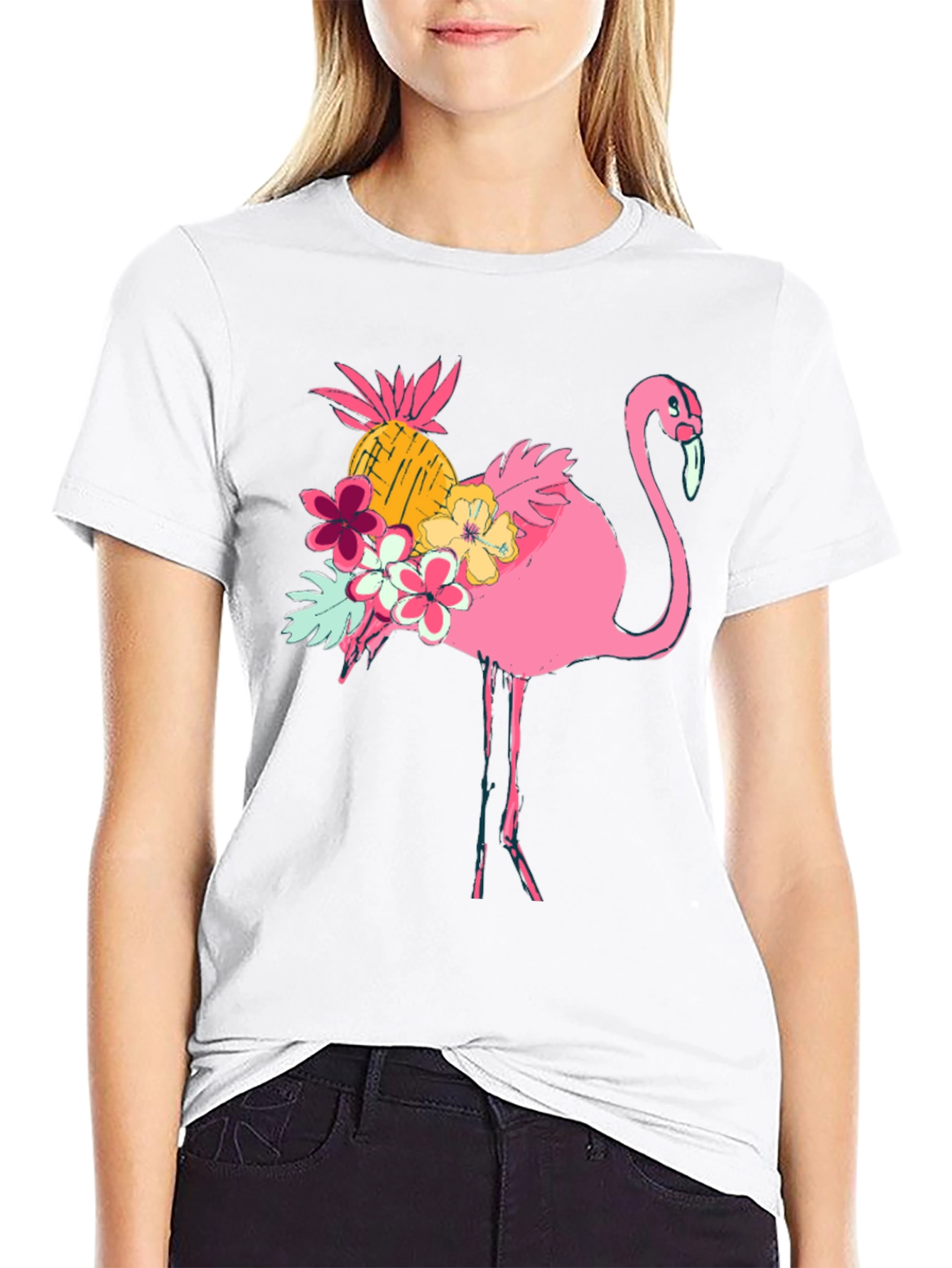 Tropical Flamingo Graphic Tee - Summer Style!