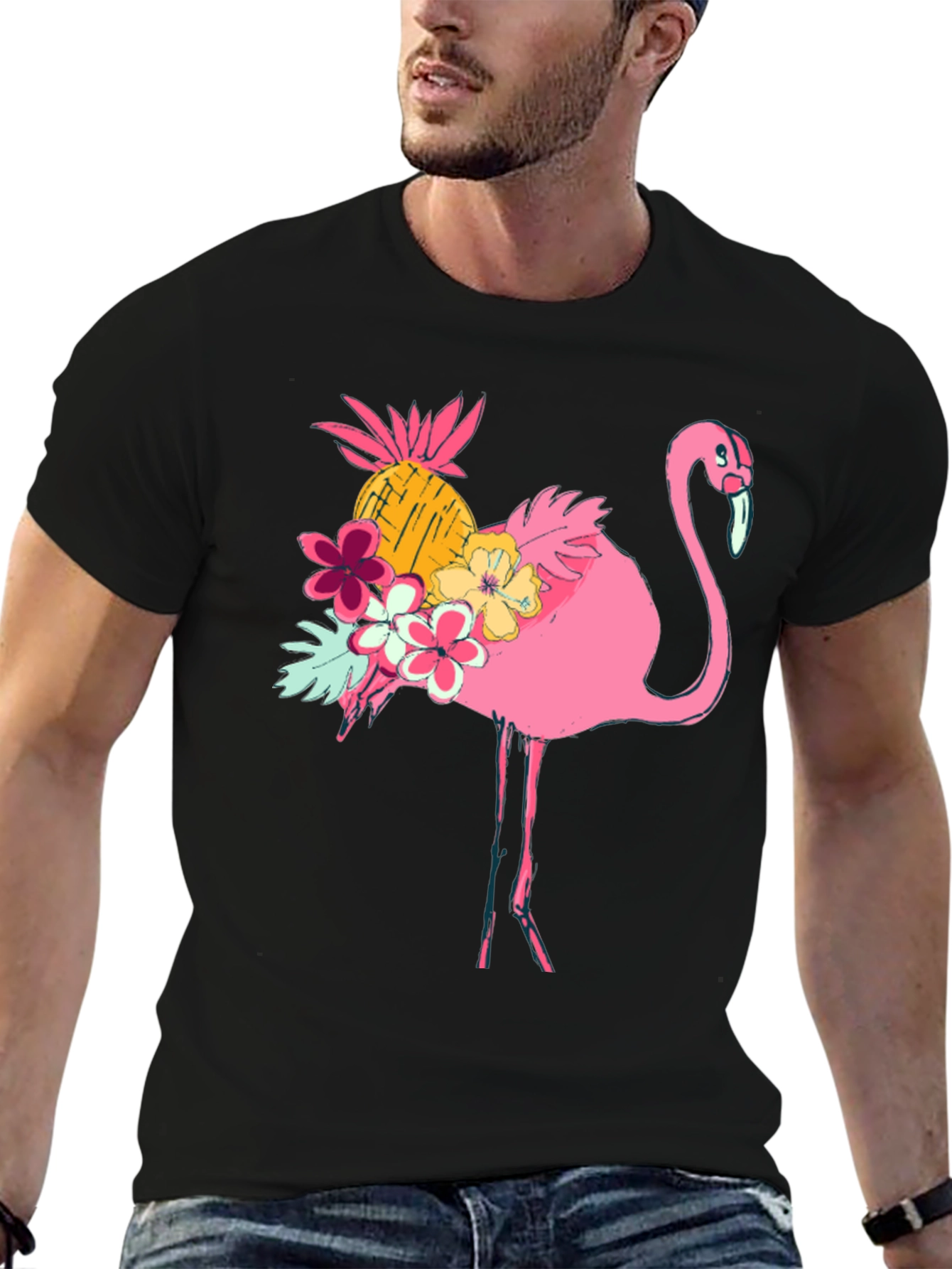 Tropical Flamingo Graphic Tee - Summer Style!