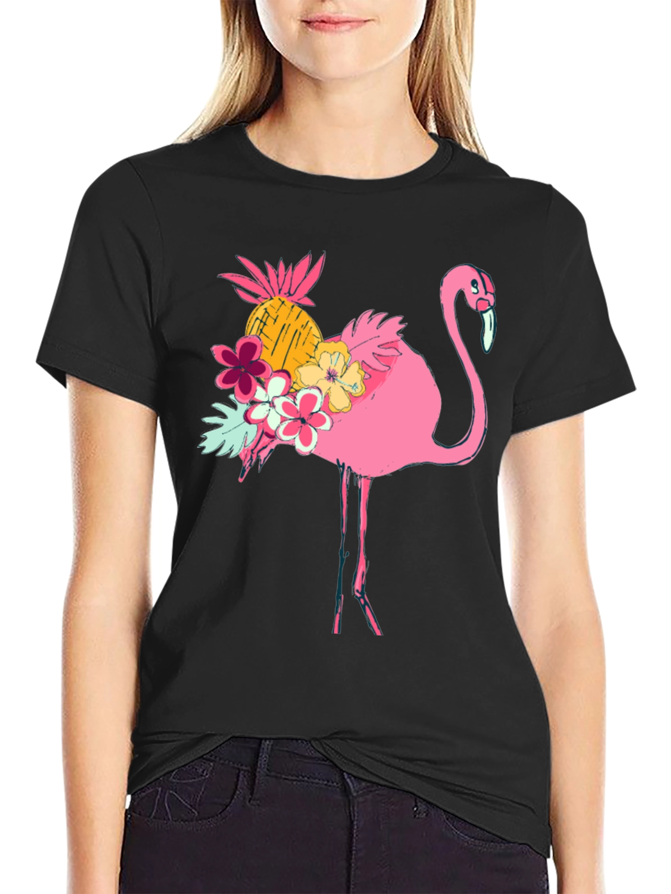 Tropical Flamingo Graphic Tee - Summer Style!