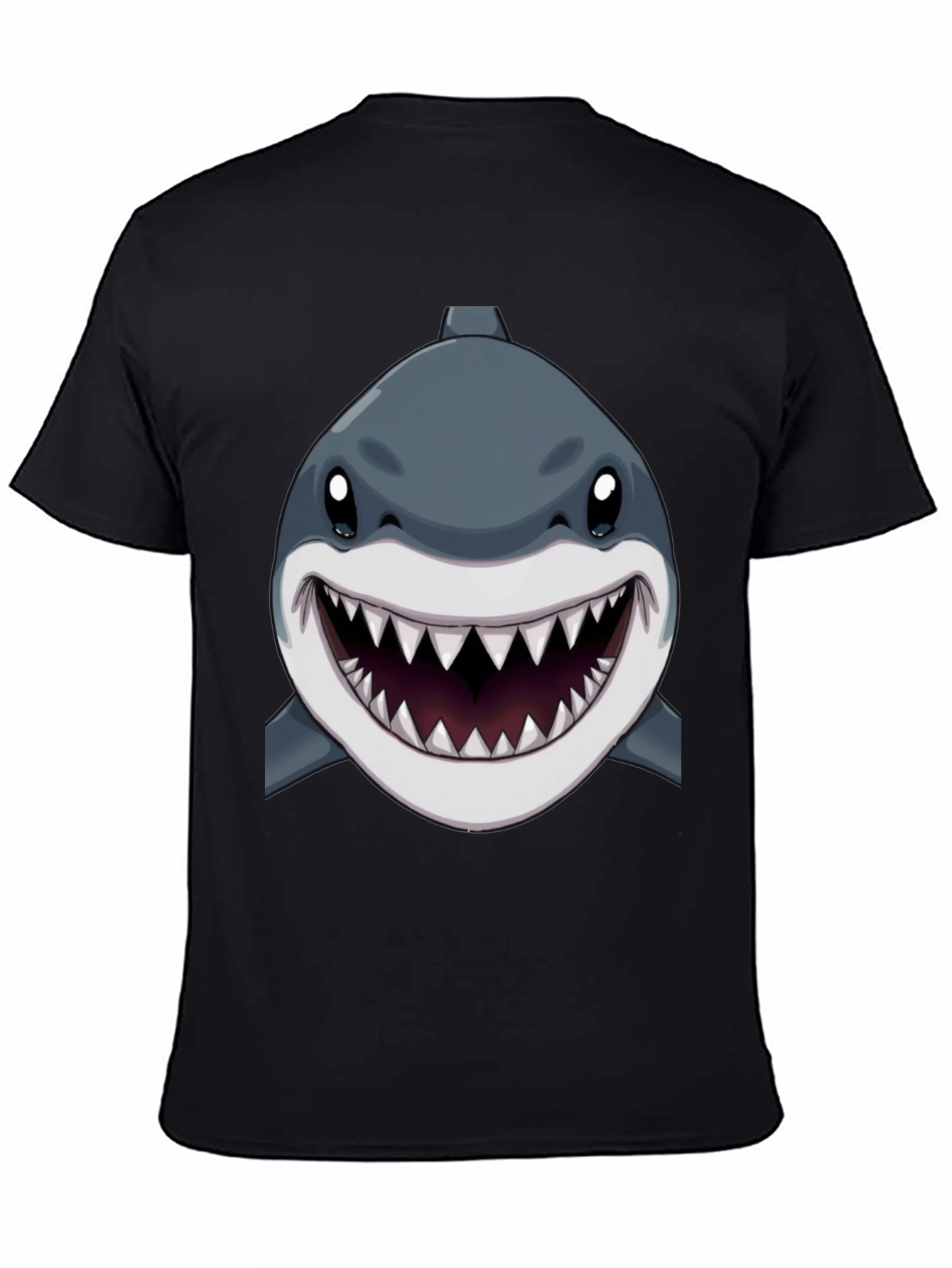 Shark Graphic Print Black T-Shirt
