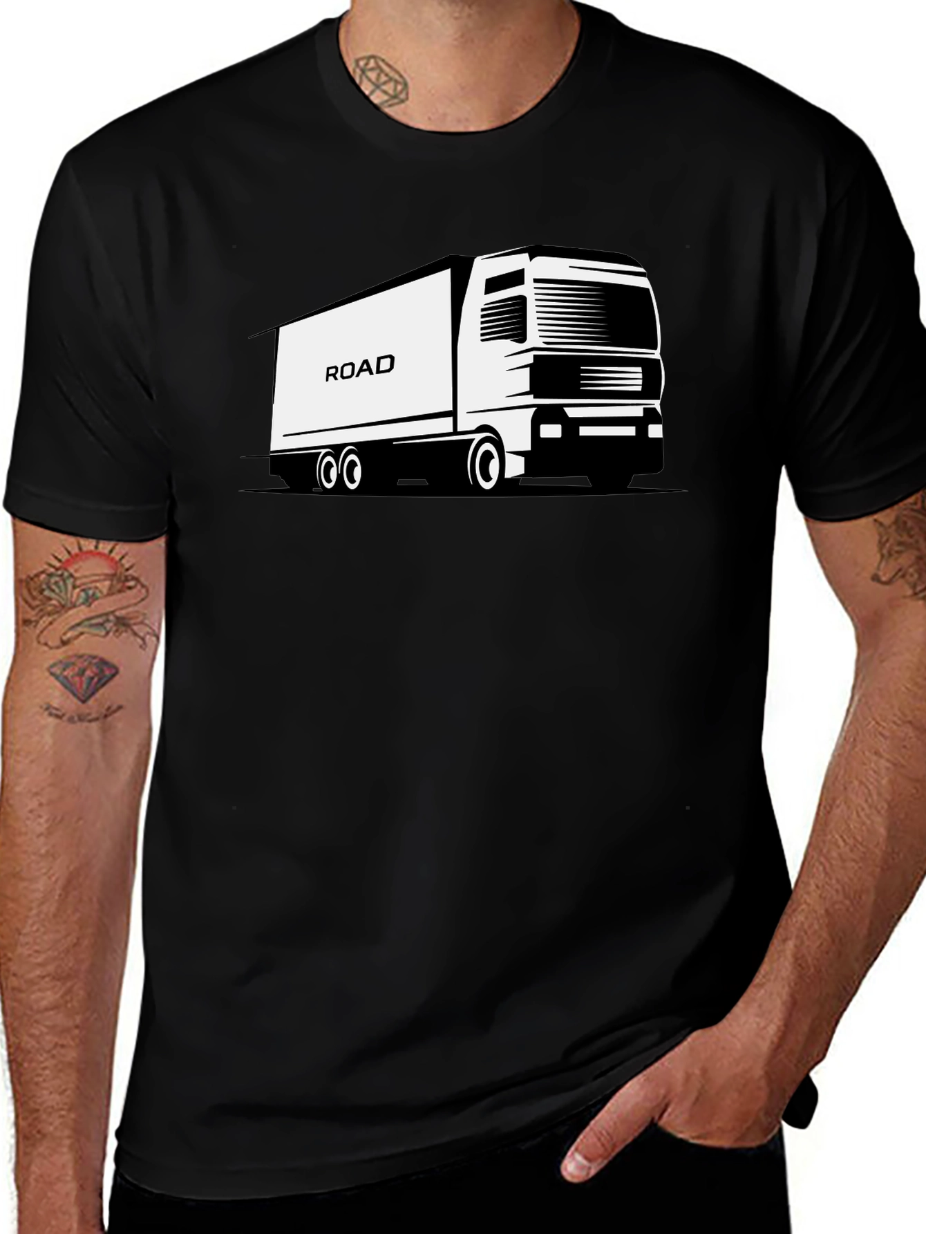 Road Truck Black T-Shirt