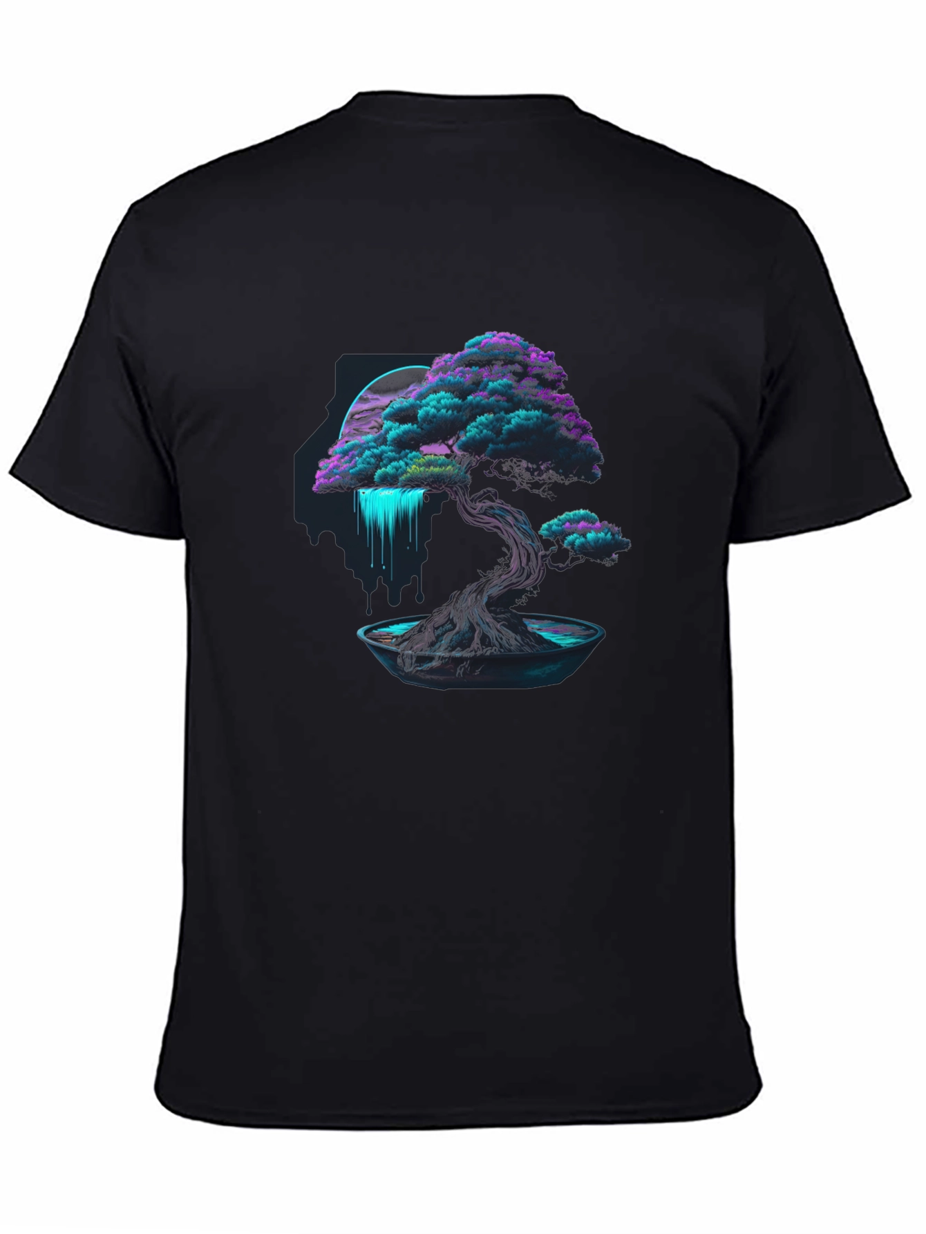Neon Bonsai Tree Graphic Tee - Modern Streetwear