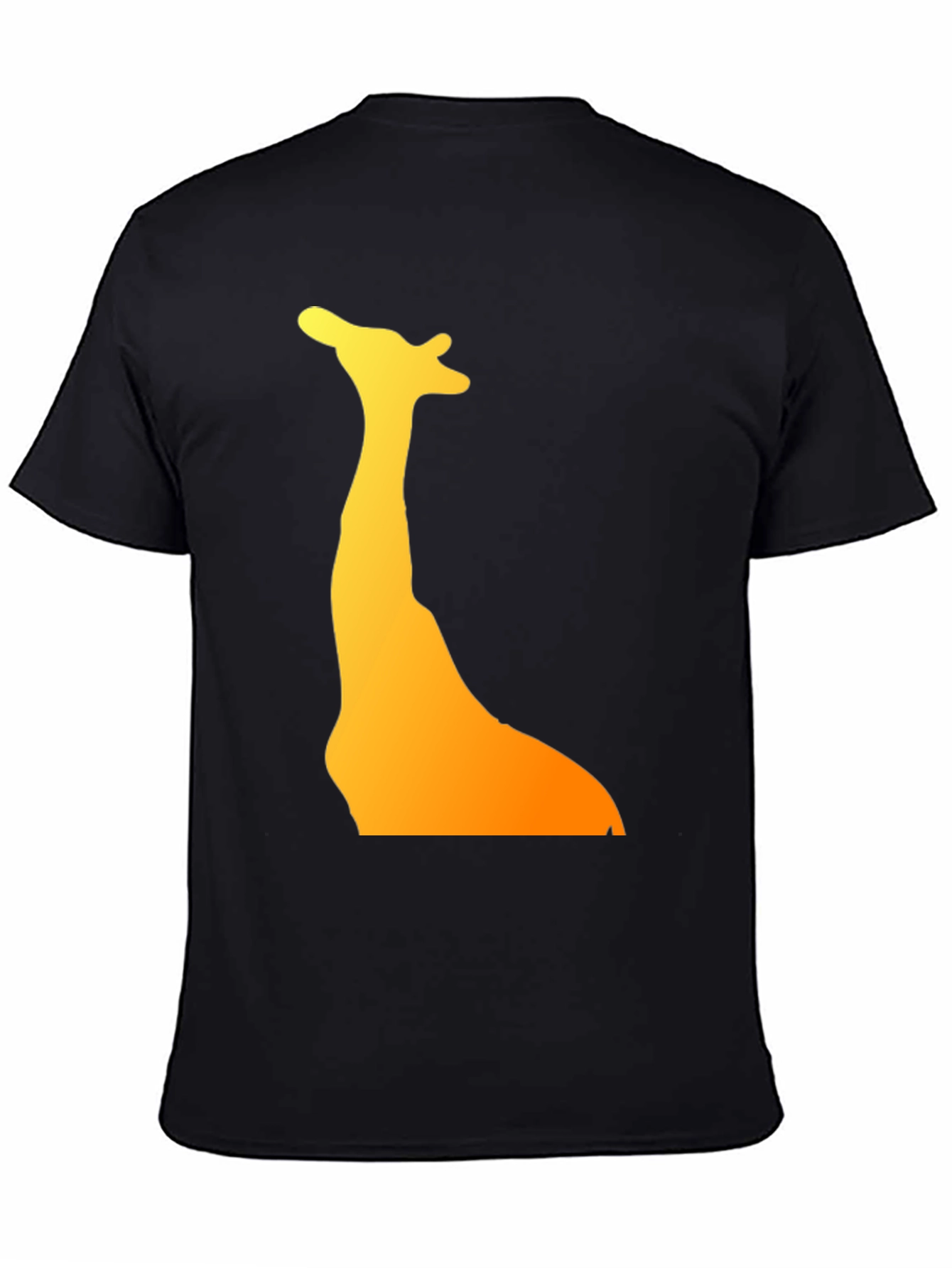 Giraffe Silhouette Graphic Tee - Black Cotton T-Shirt