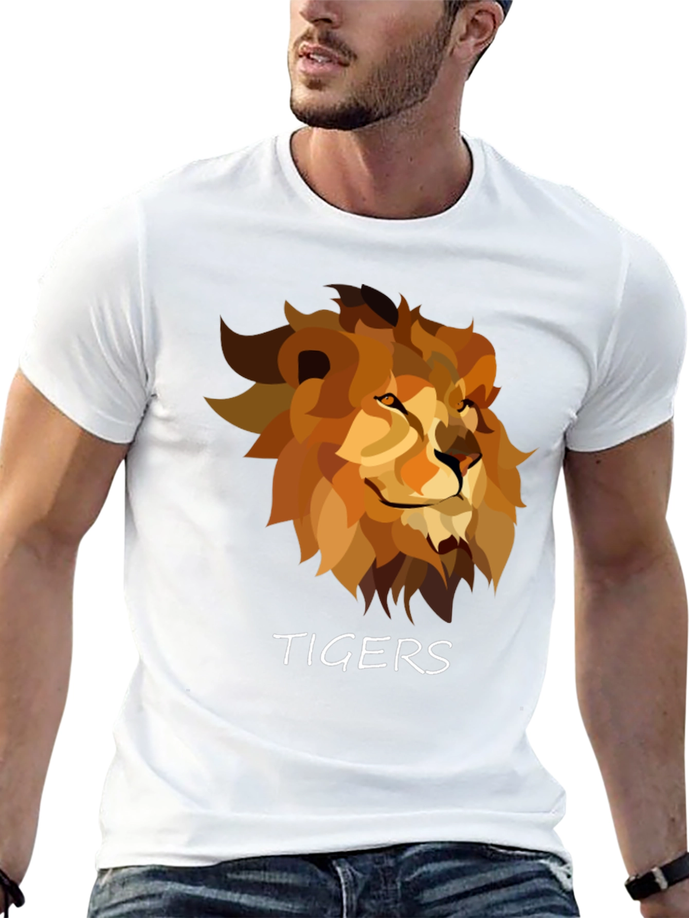 Tigers Graphic Print Tee - Bold Lion Design