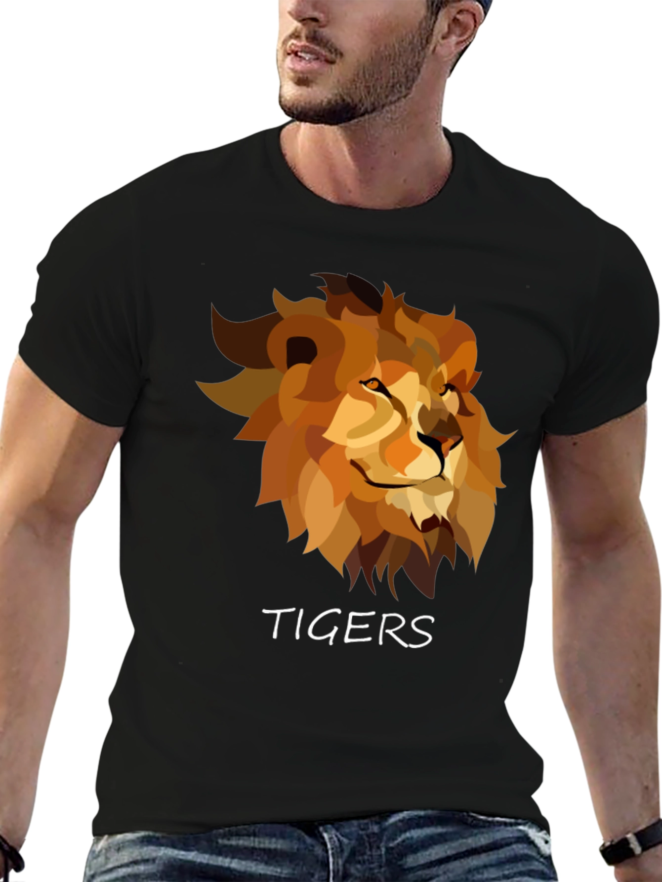 Tigers Graphic Print Tee - Bold Lion Design
