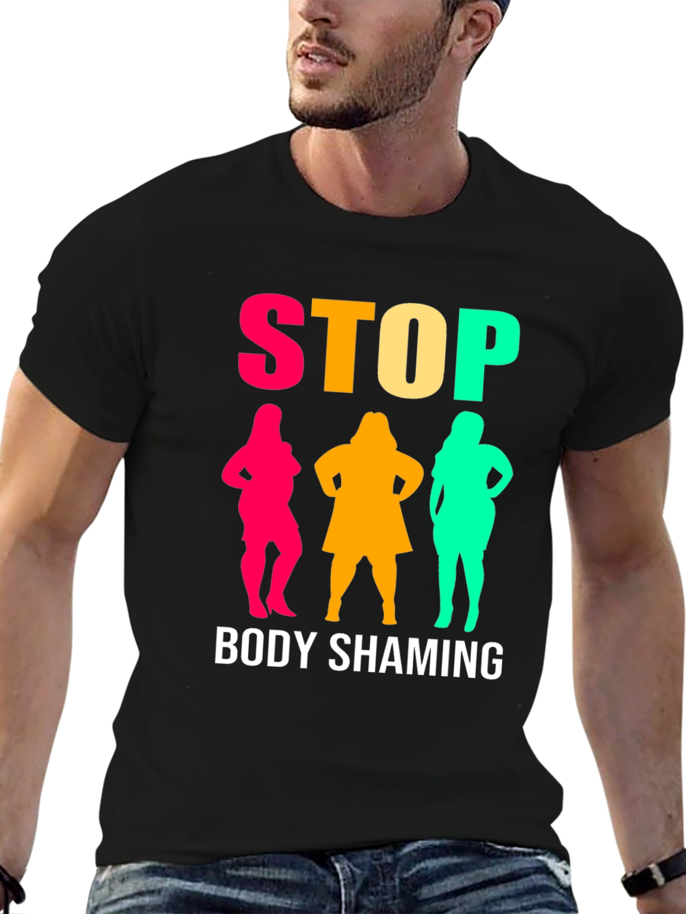 Stop Body Shaming Graphic Tee - Unisex Black T-Shirt