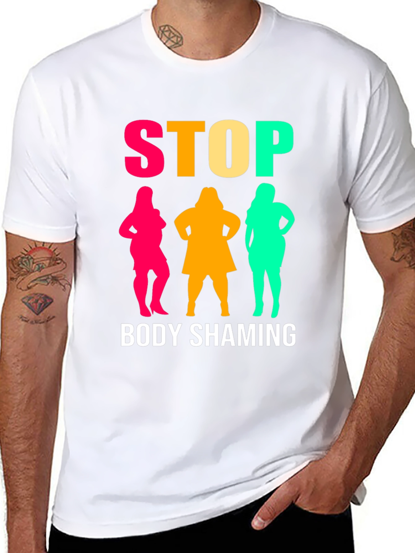 Stop Body Shaming Graphic Tee - Unisex Black T-Shirt