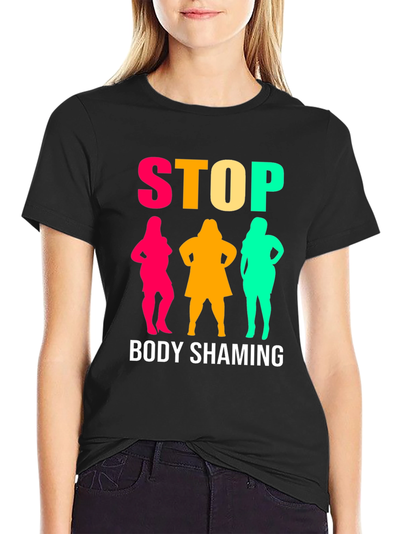 Stop Body Shaming Graphic Tee - Unisex Black T-Shirt
