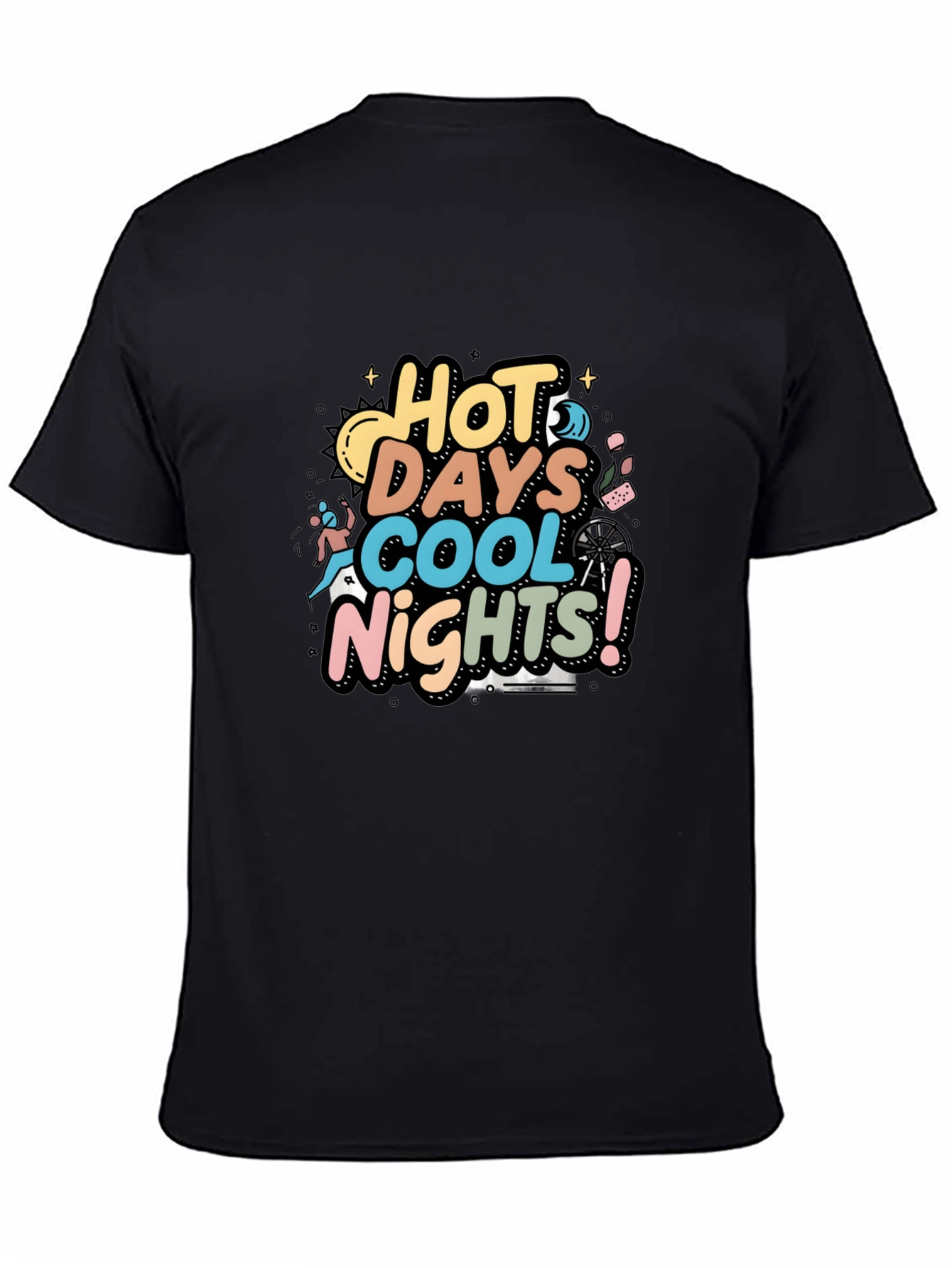 Hot Days Cool Nights Graphic Tee - Black