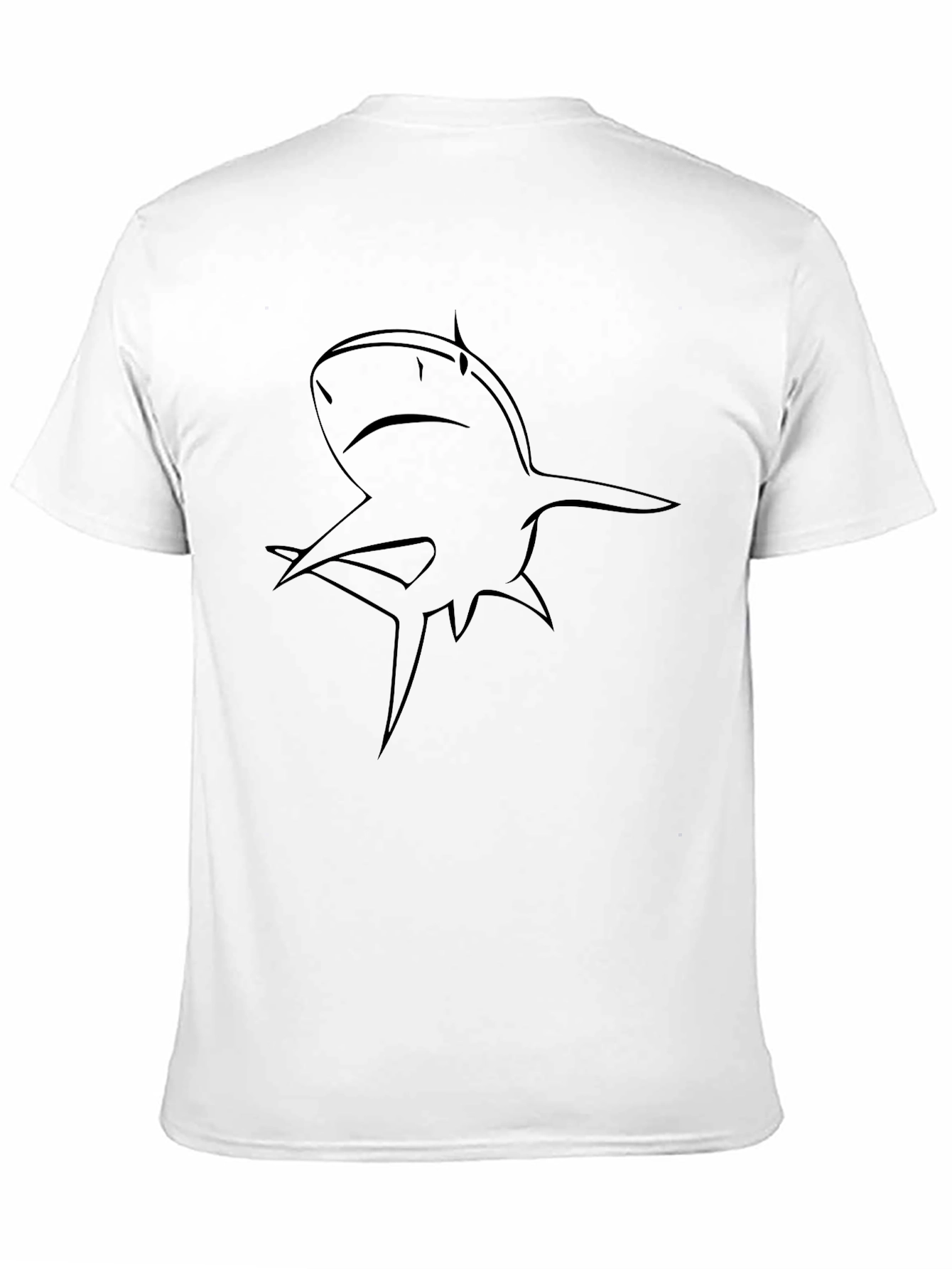 Shark Outline Graphic Black T-Shirt