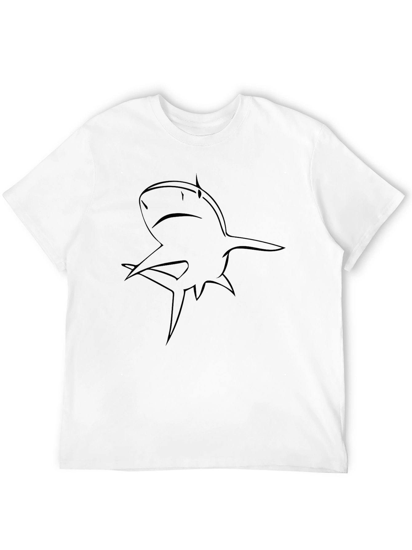 Shark Outline Graphic Black T-Shirt