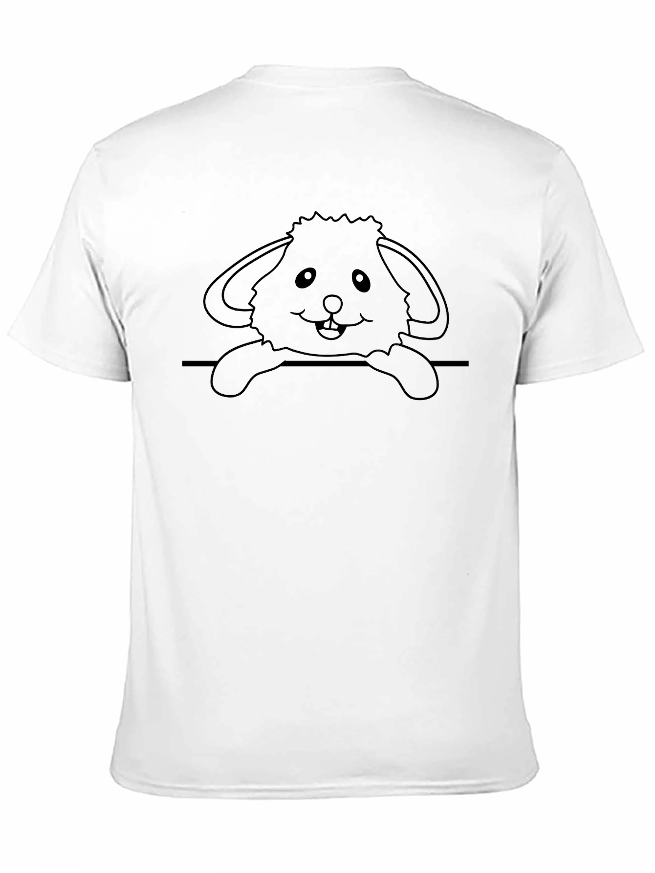 Cute Bunny Graphic Black T-Shirt