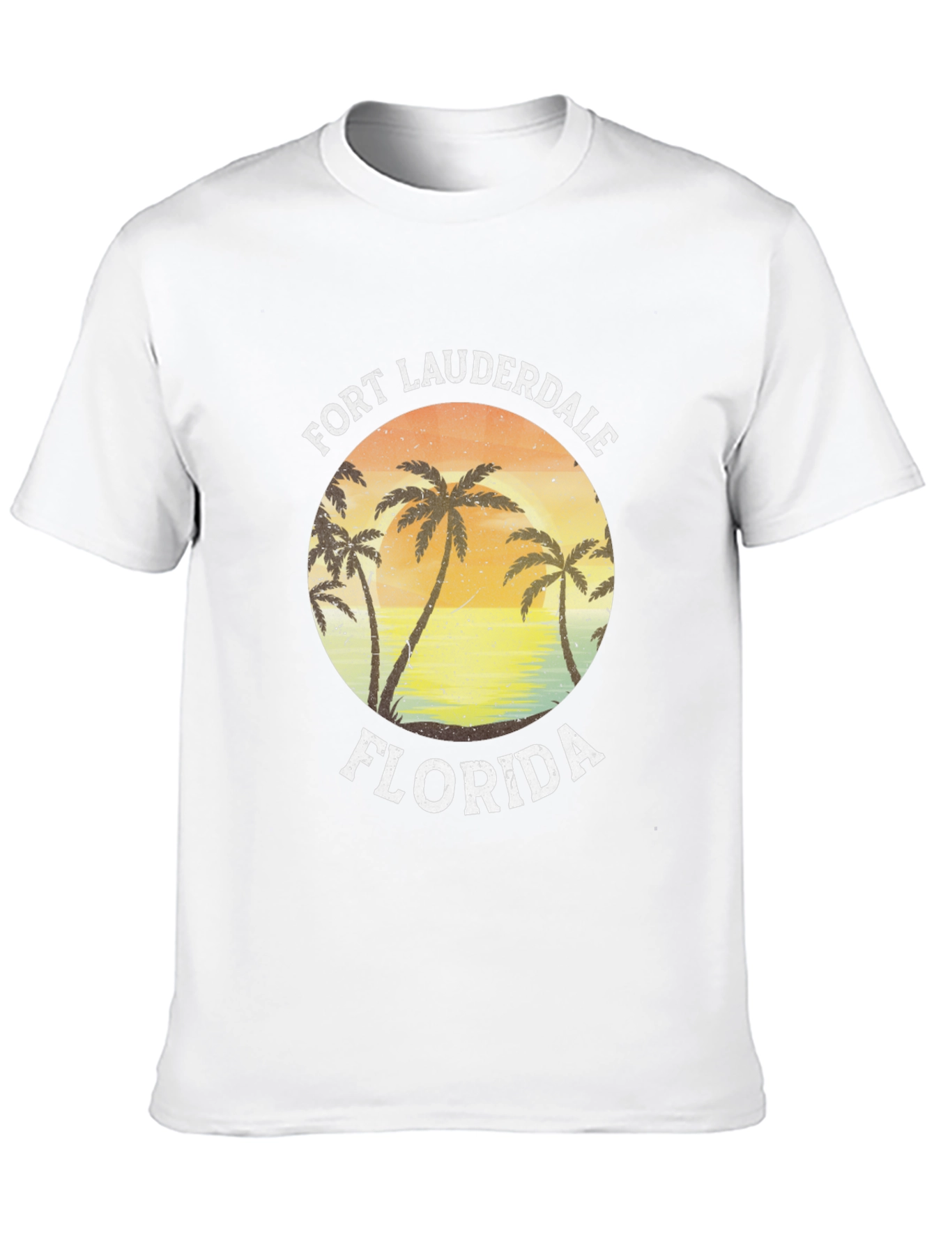 Fort Lauderdale Florida Palm Tree Black T-Shirt