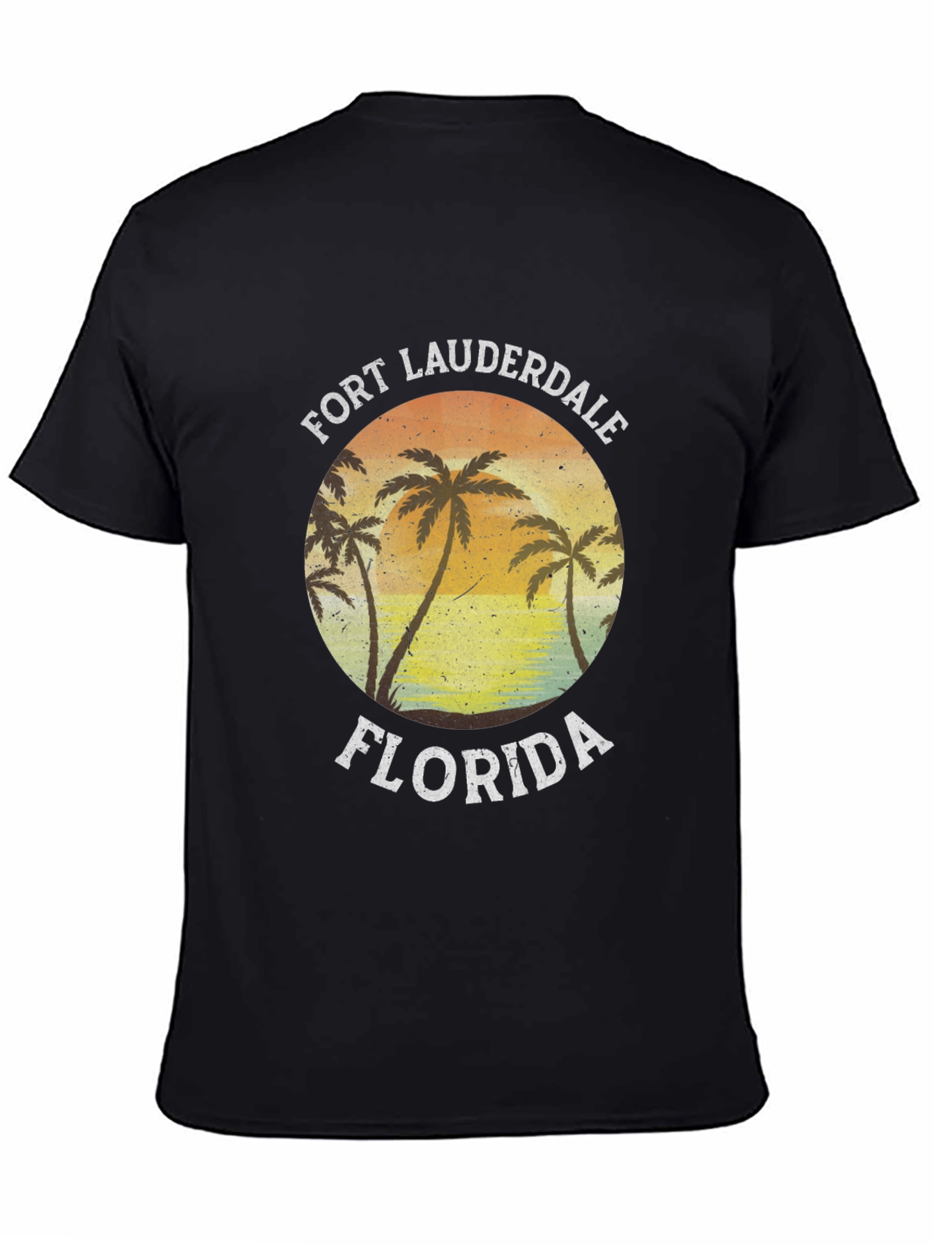 Fort Lauderdale Florida Palm Tree Black T-Shirt