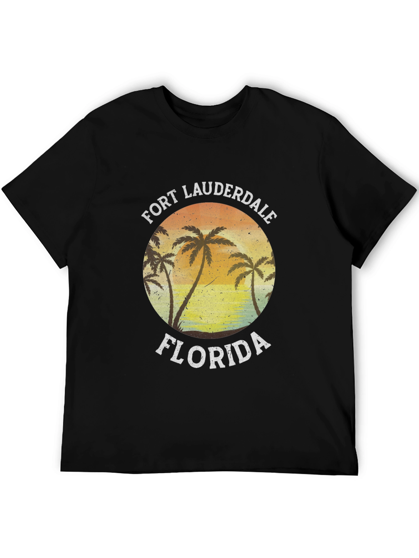 Fort Lauderdale Florida Palm Tree Black T-Shirt