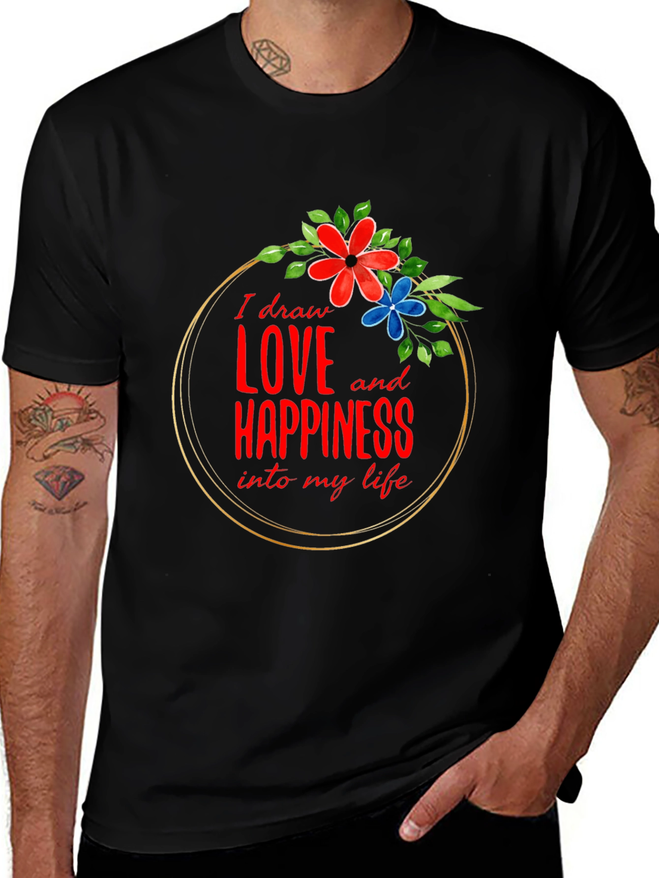 Love and Happiness Graphic Tee - Black