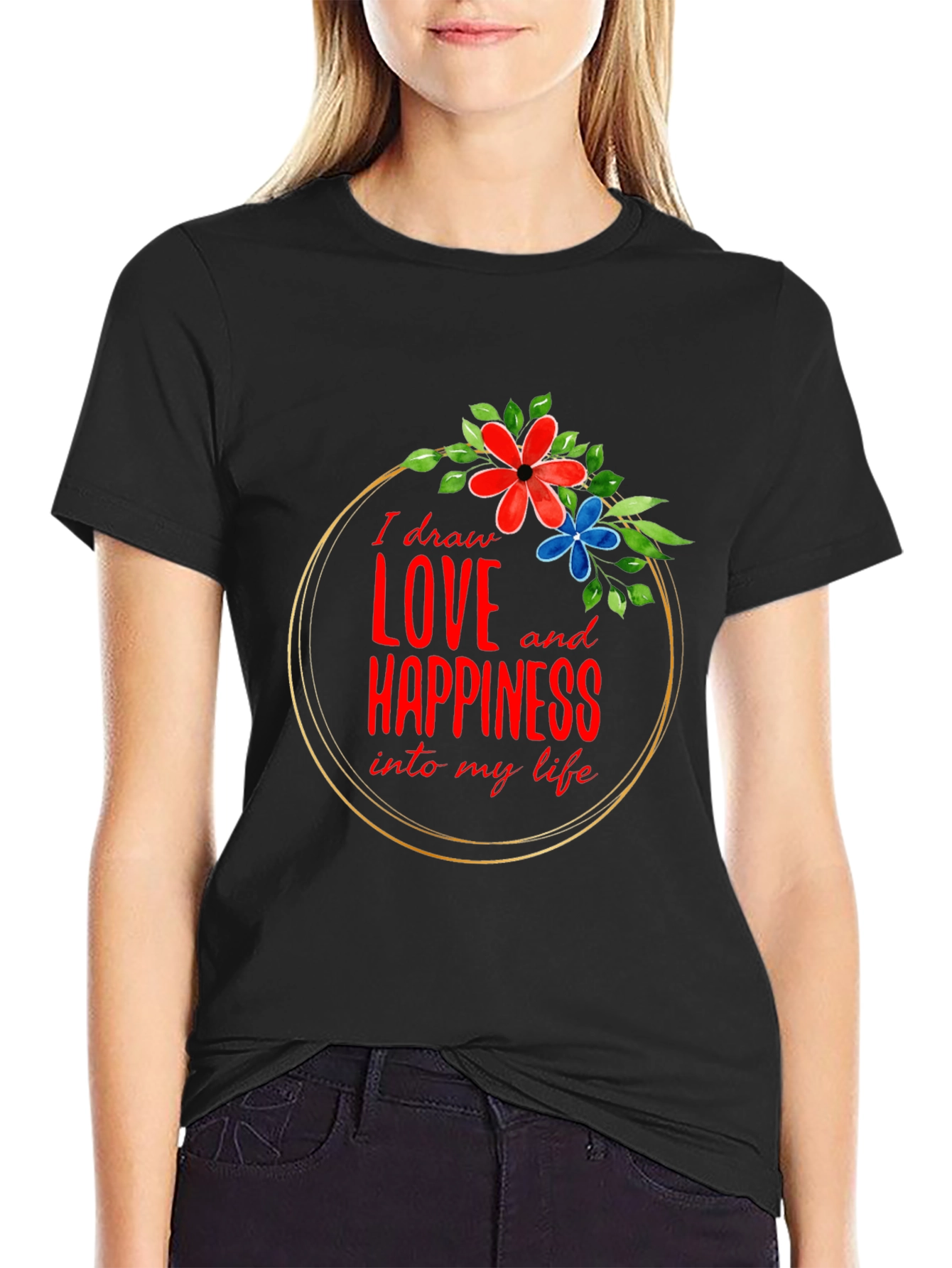 Love and Happiness Graphic Tee - Black